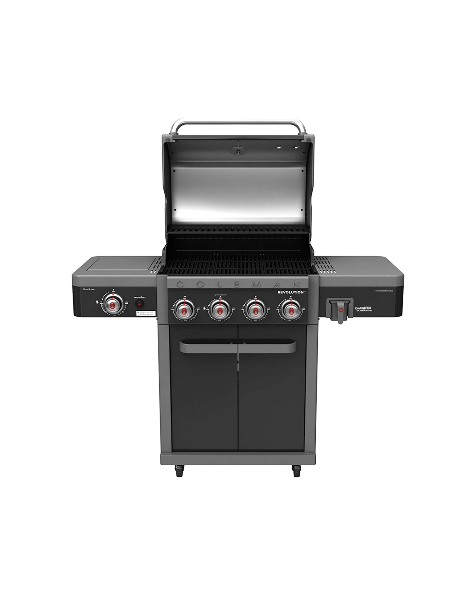 6 Coleman Revolution 4 Burner BBQ With Side Burner Instastart Ignition ULPG Gas - Black, 6 of 9