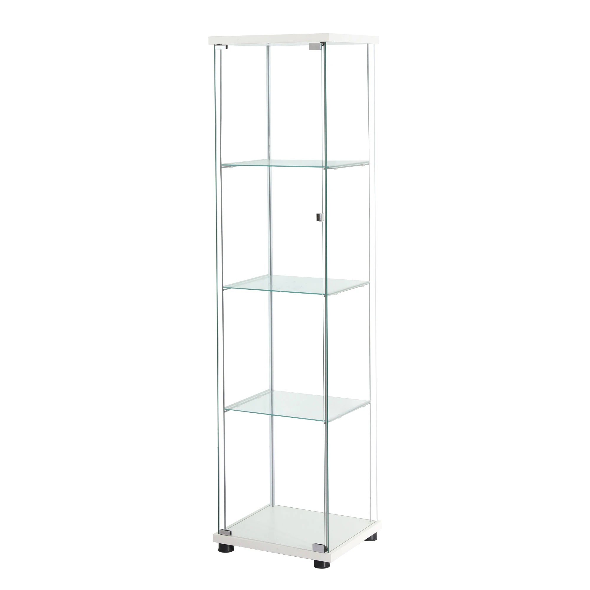 1 Stacked Display Cabinet 4-Tier Glass Door - White, 1 of 8