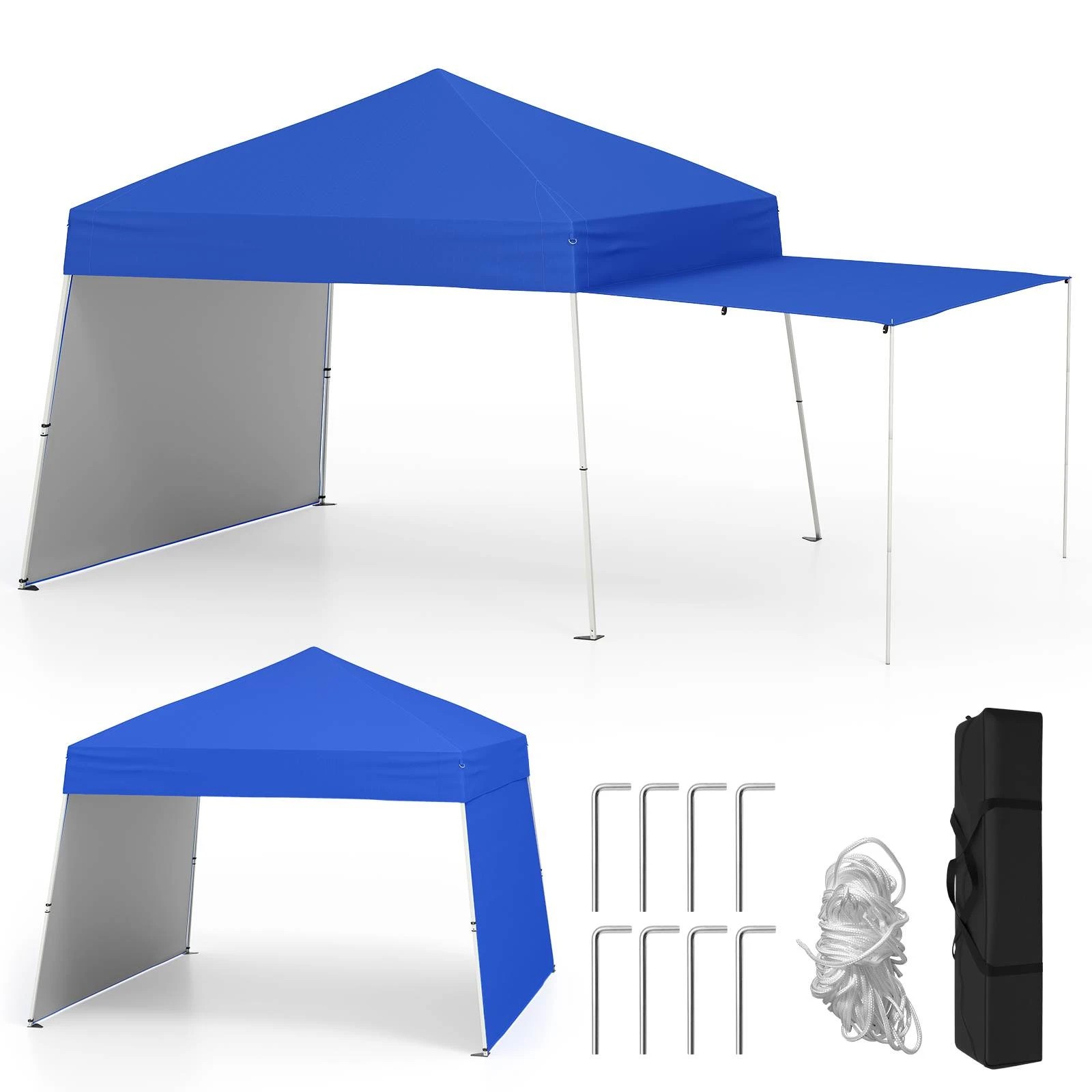 1 Costway 8x8ft-10x10ft Gazebo Pop up Canopy Party Tent - Blue, 1 of 2