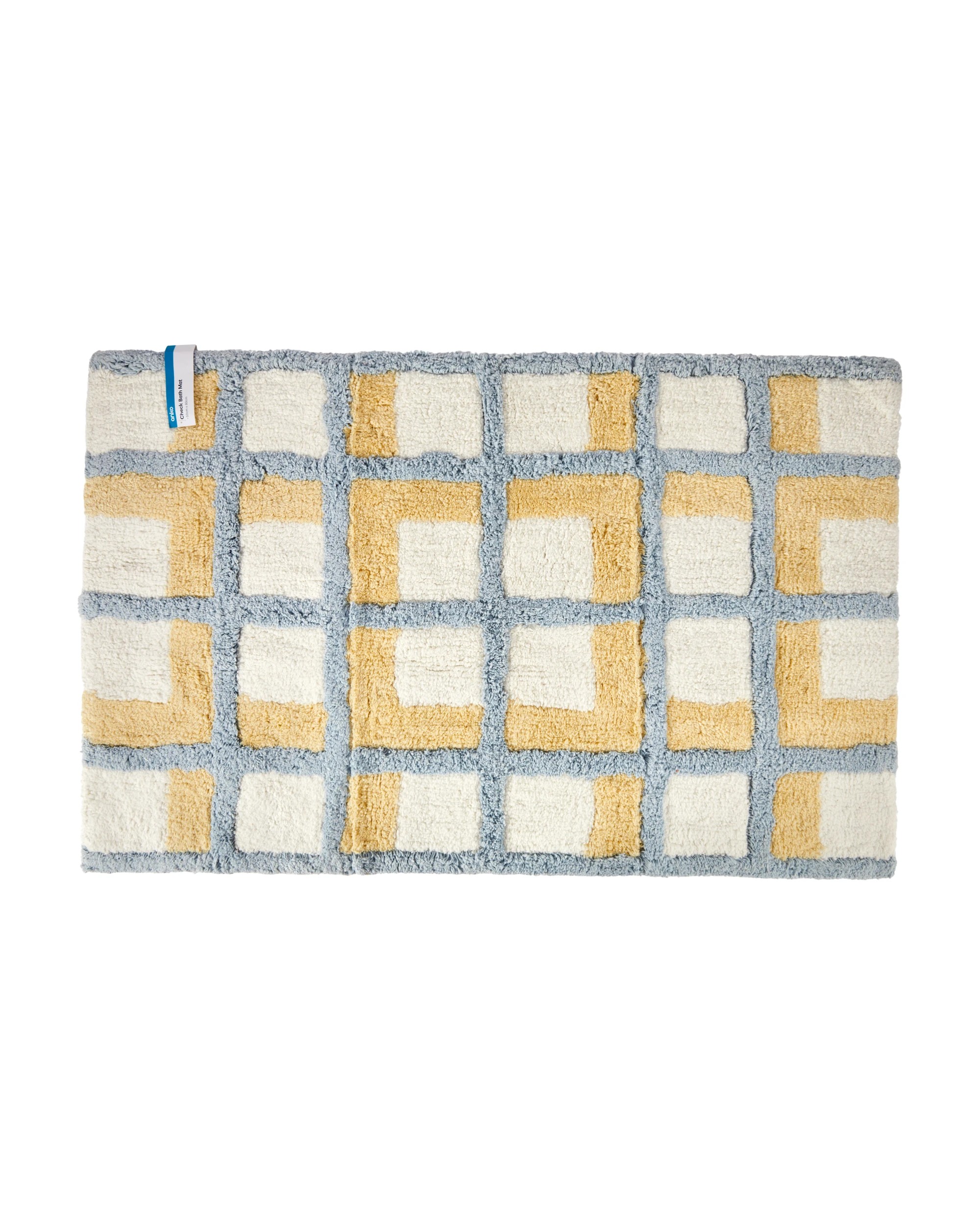 5 Check Bath Mat - Blue and Yellow, 5 of 5