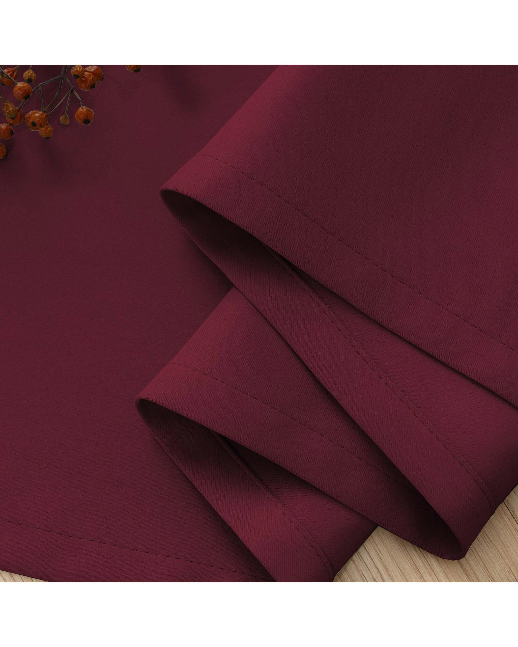 4 Smarcute Blockout Grommet Solid Curtain - 2X 132x160cm - Burgundy, 4 of 4