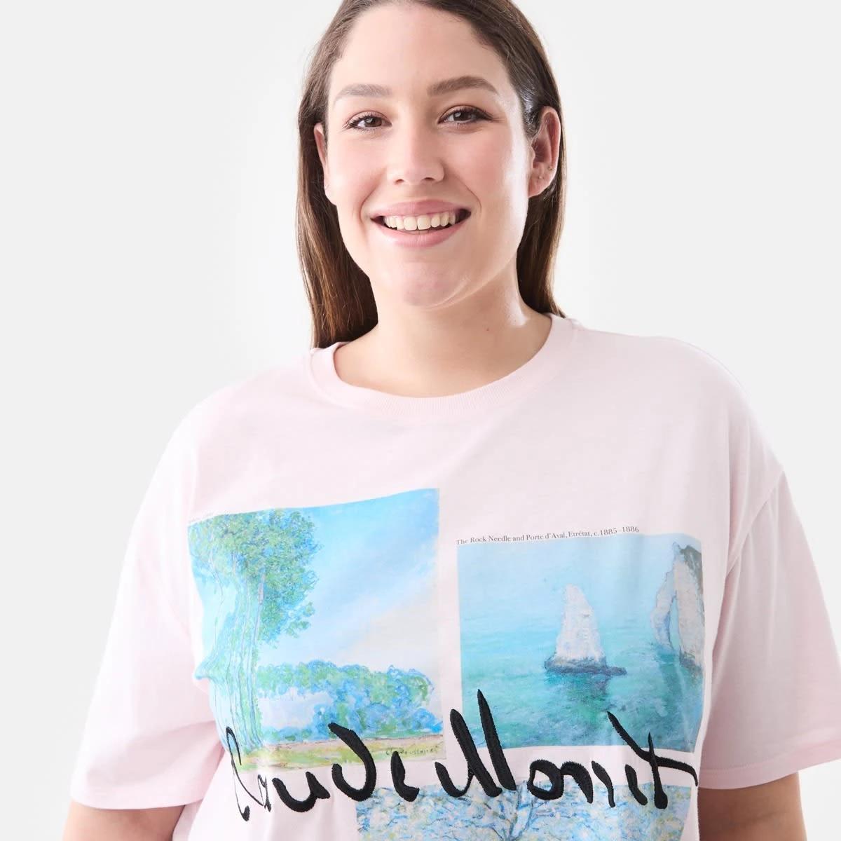 4 Curve Claude Monet License Short Sleeve T-shirt Monet, 4 of 5