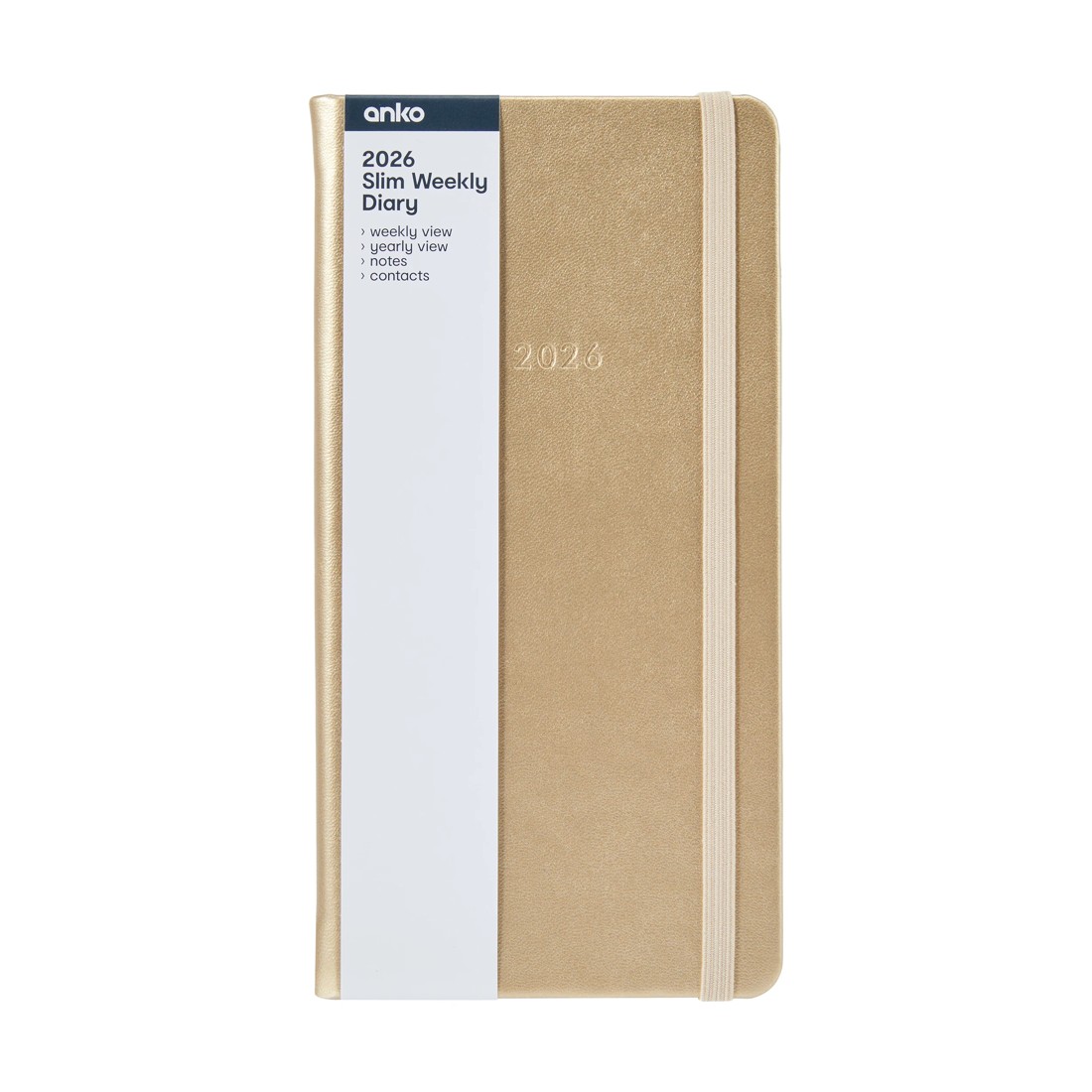 7 2026 Slim Weekly Diary - Brown, 7 of 8