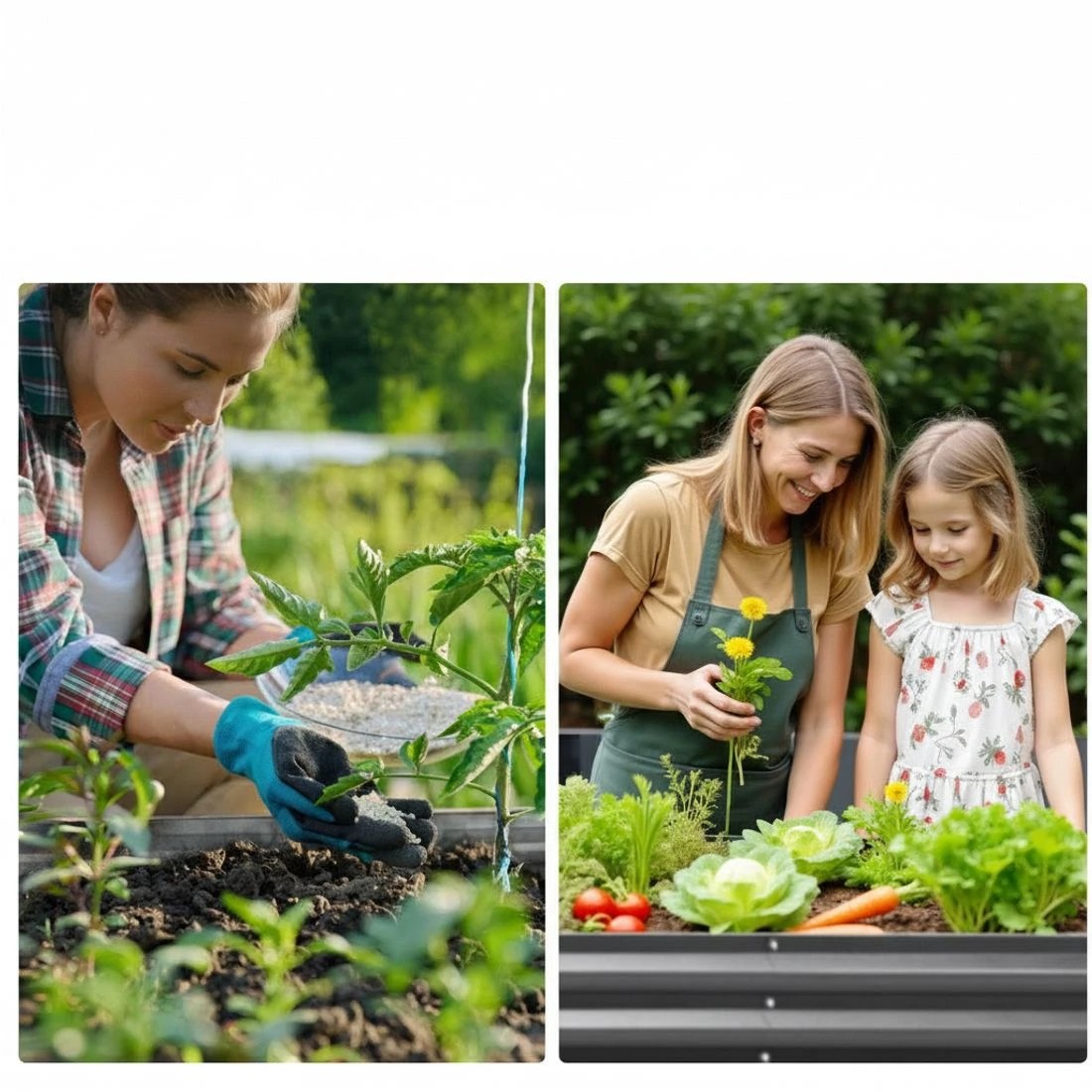 5 Green Fingers 2x Garden Bed 150x90cm Planter Box Raised Container Galvanised Herb - Grey, 5 of 7
