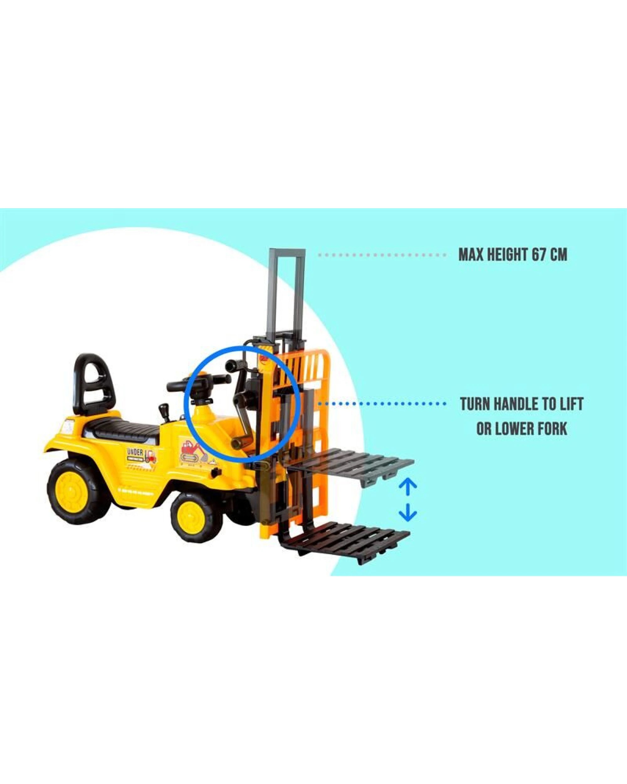 9 Lenoxx Kids Manual Forklift Ride-On with Working Mast Lift and Pallet, 9 of 9