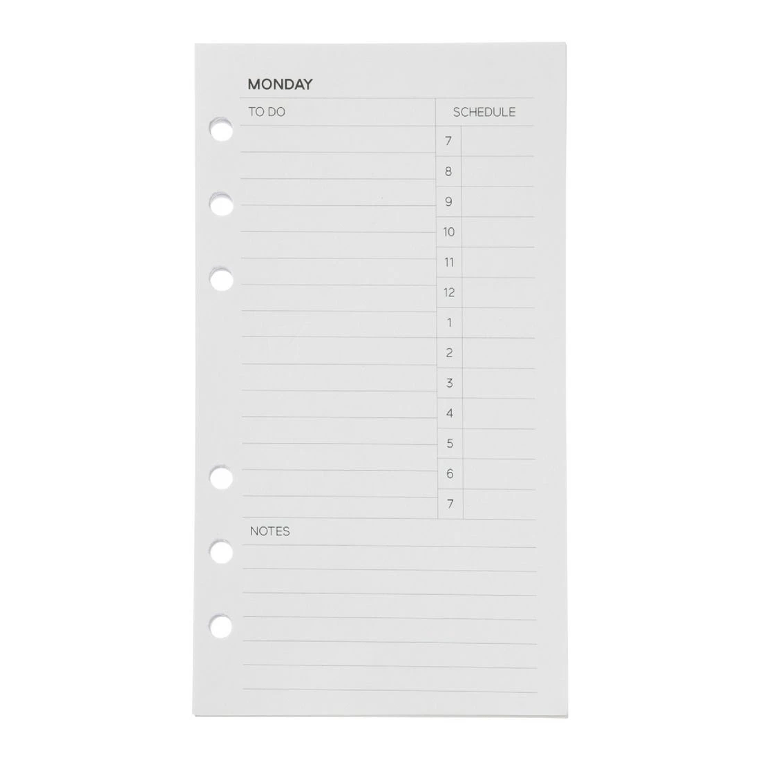 1 Otto Personal Undated Daily Time Planner Refill Plain, 1 of 2