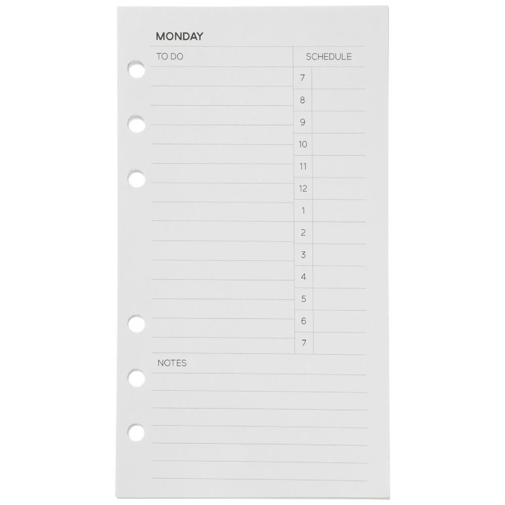1 Otto Personal Undated Daily Time Planner Refill Plain, 1 of 2