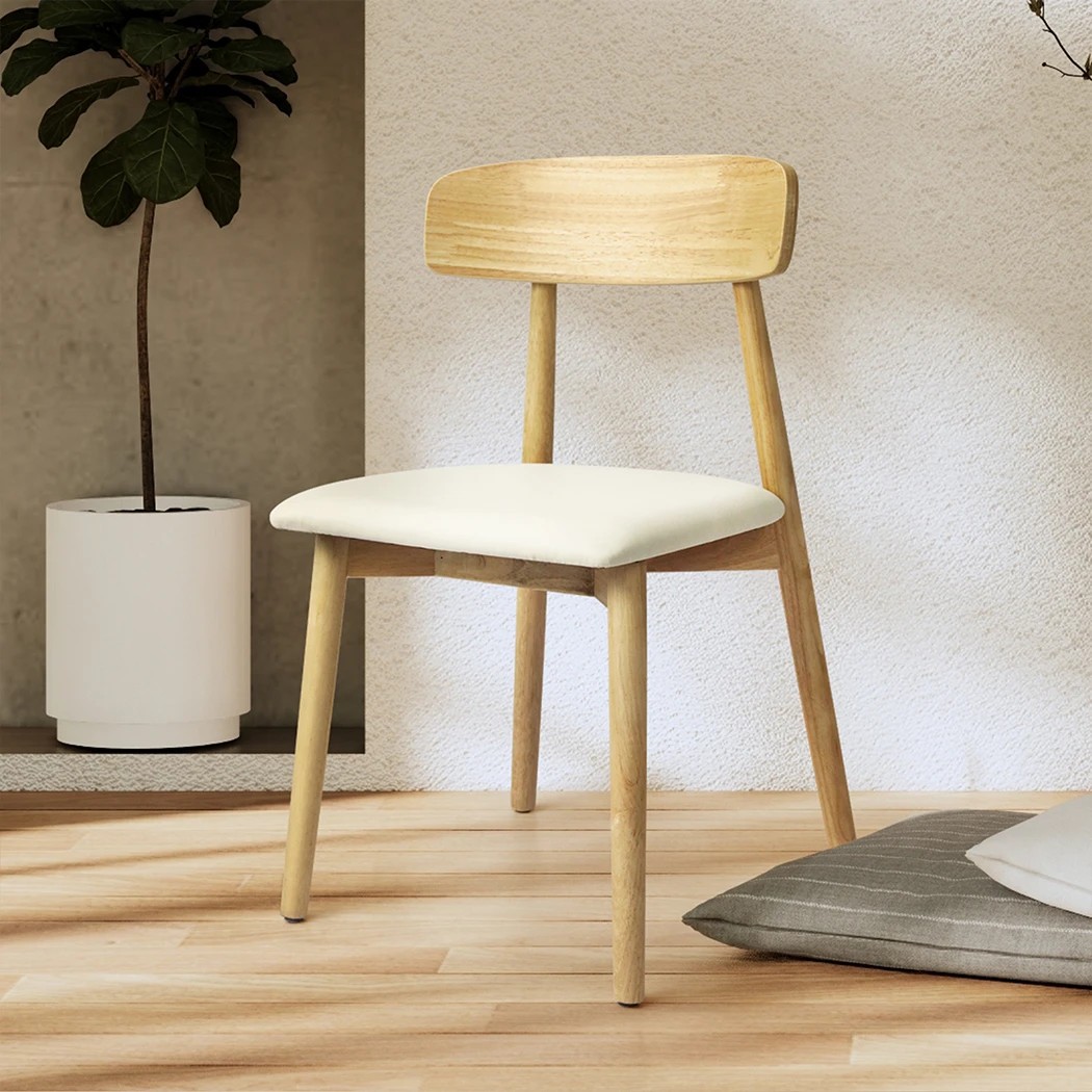 6 Levede 6pcs Dining Chairs Solid Wood in Natrual Colour, 6 of 6