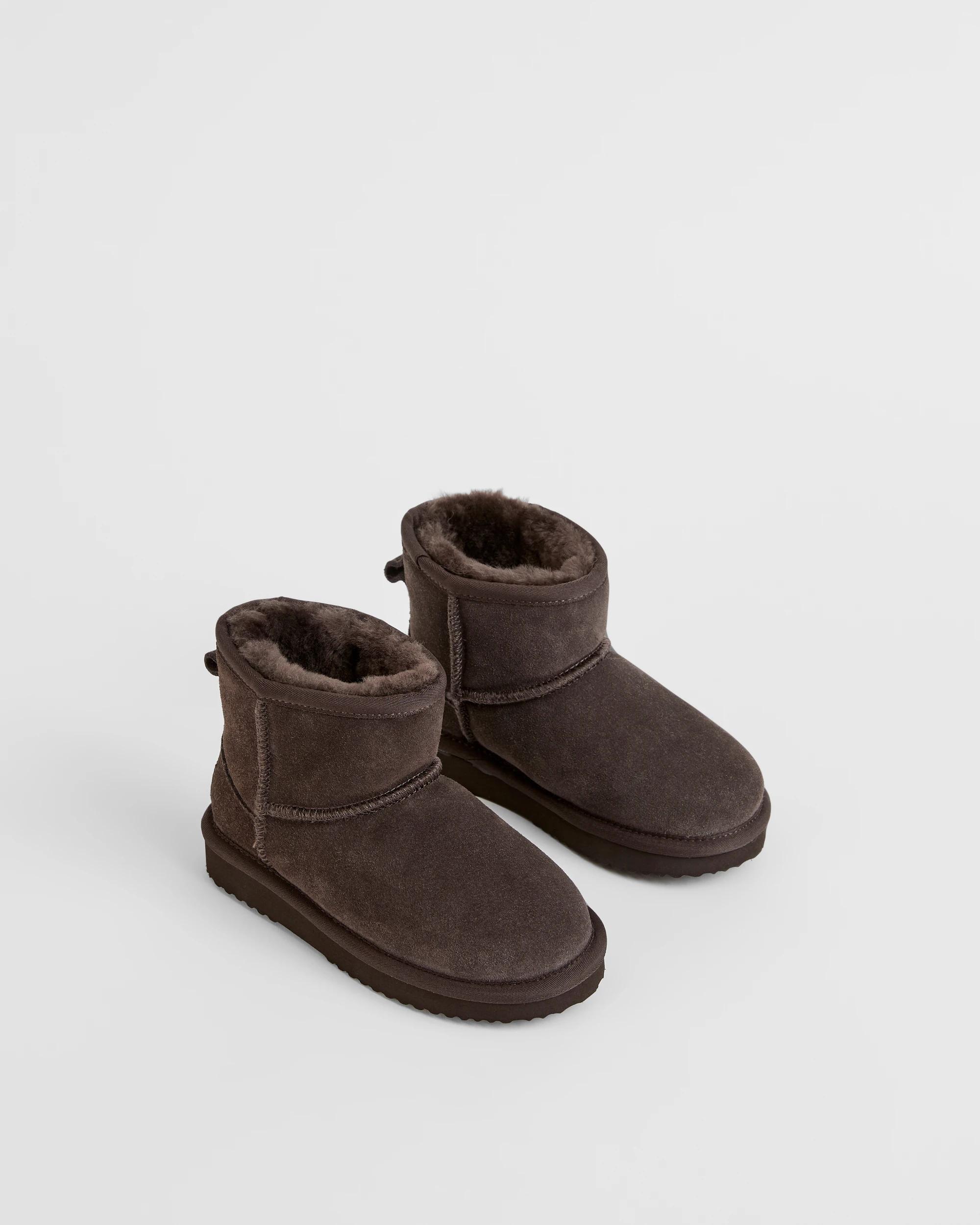 2 Australian Design Ugg Boots and Slippers Australian Design Suede Leather Kids Slipper Boot CHOCOLATE, 2 of 3