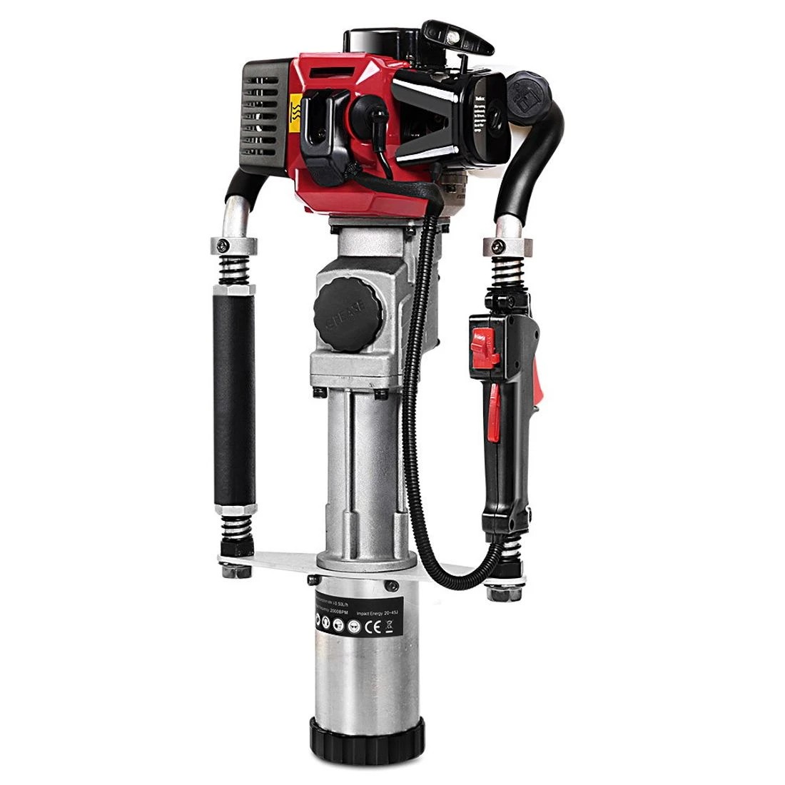 3 Giantz Petrol Post Driver 2-Stroke 32.7CC Rammer Pile Star Picket Fence Hole - Red, 3 of 6