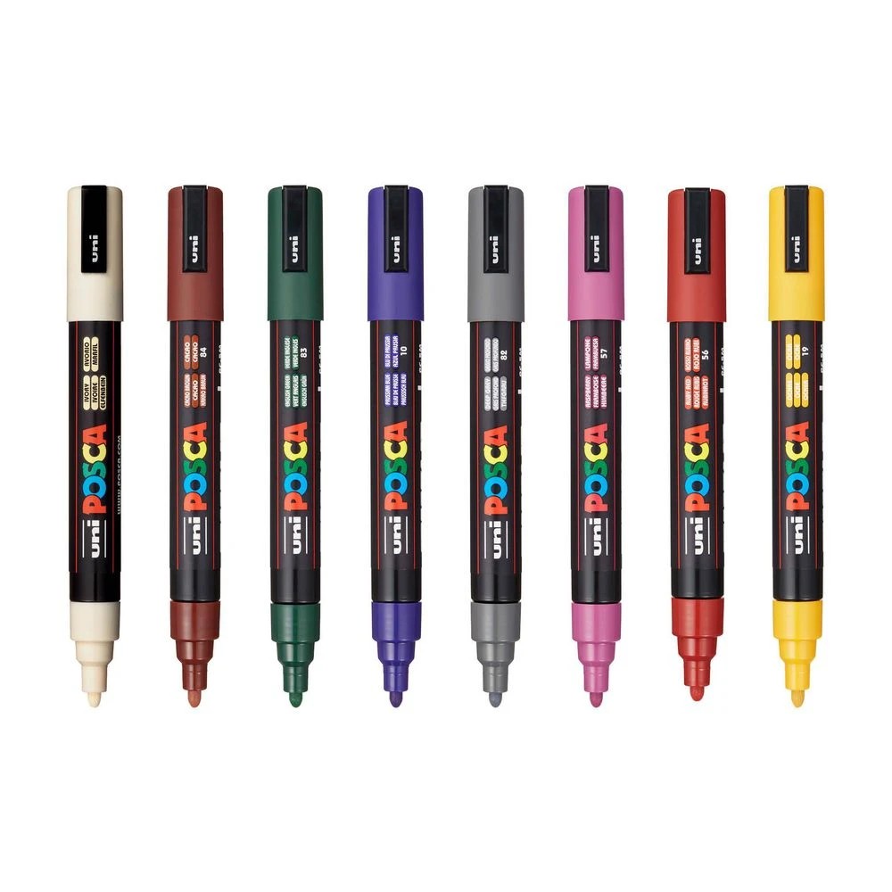 2 POSCA PC 5M Paint Markers Dark Colours Assorted 8 Pack, 2 of 4
