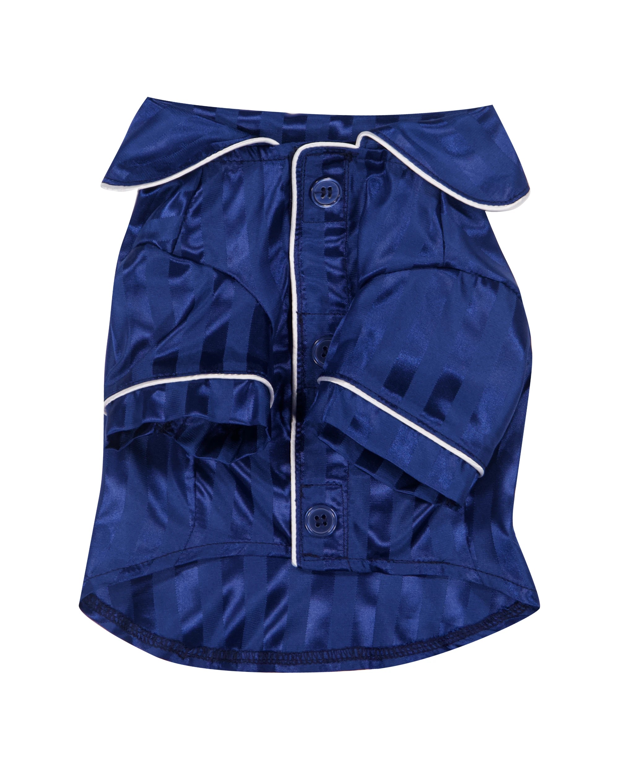 2 Pet Satin Stripe Pyjamas - Small, Navy, 2 of 9