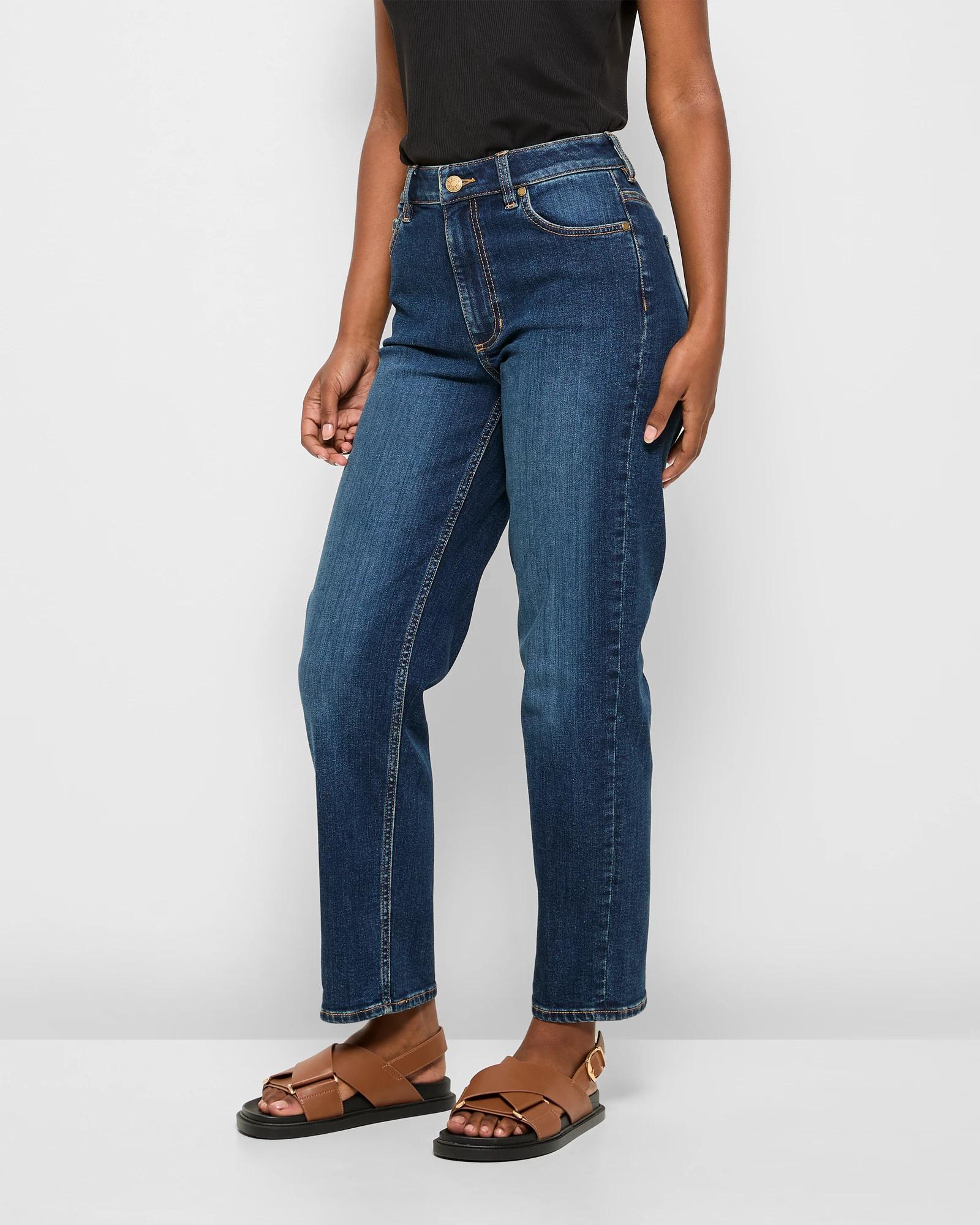 3 Target Petites Straight Ankle Length Denim Jeans - Alexa DARK WASH, 3 of 6