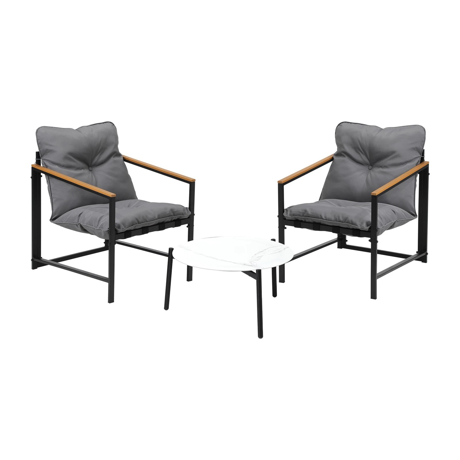 7 Livsip 3pc Outdoor Patio Furniture Set Bistro Sets 50cm Round Marble Table
 - Multi, 7 of 10