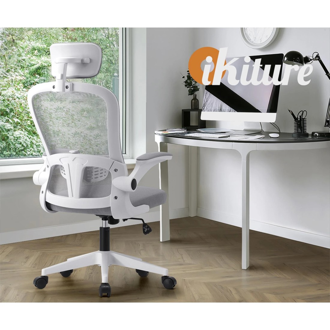 7 Oikiture Mesh Office Chair Fabric
 - White, 7 of 10