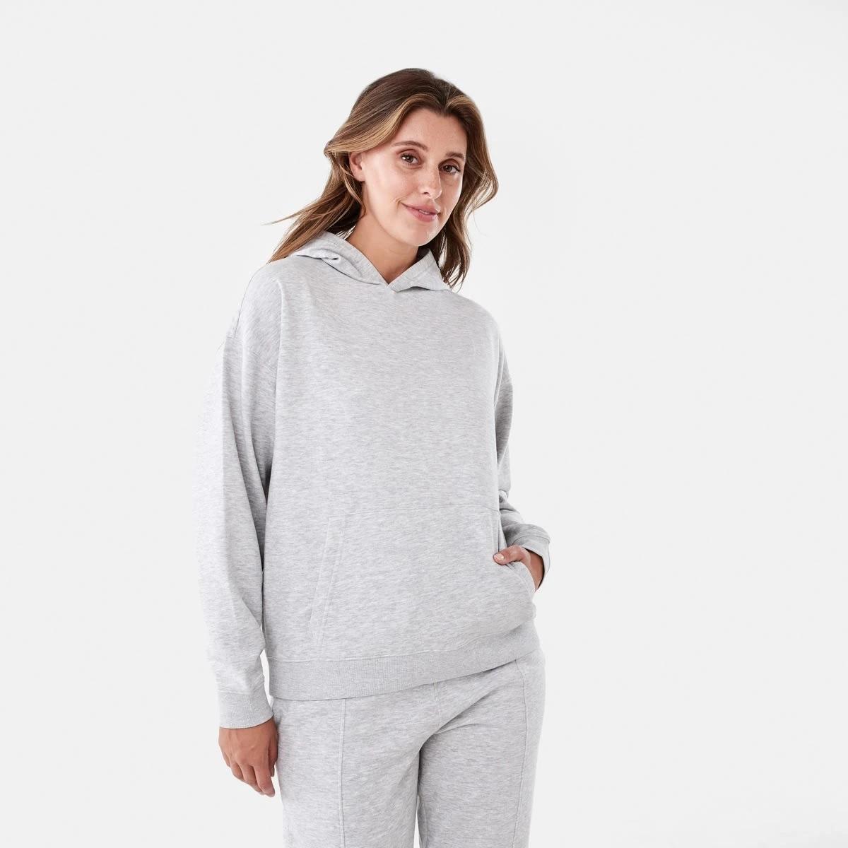 2 Active Womens Core Pop Over Hoodie SOFT GREY MARLE, 2 of 6
