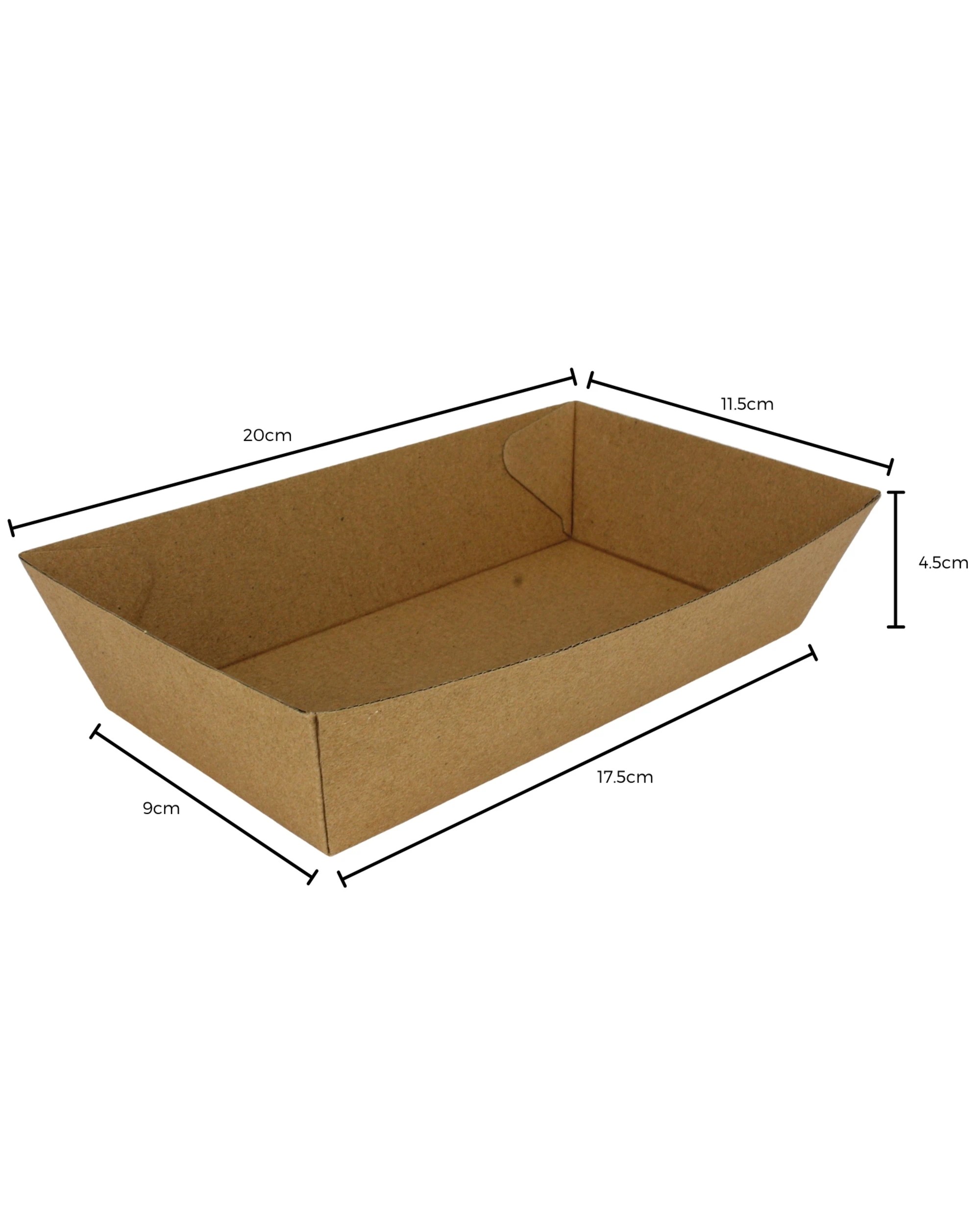 2 Durmaz Brown Kraft Paper Food Trays 17.5cm x 9cm Pack of 6, 2 of 3