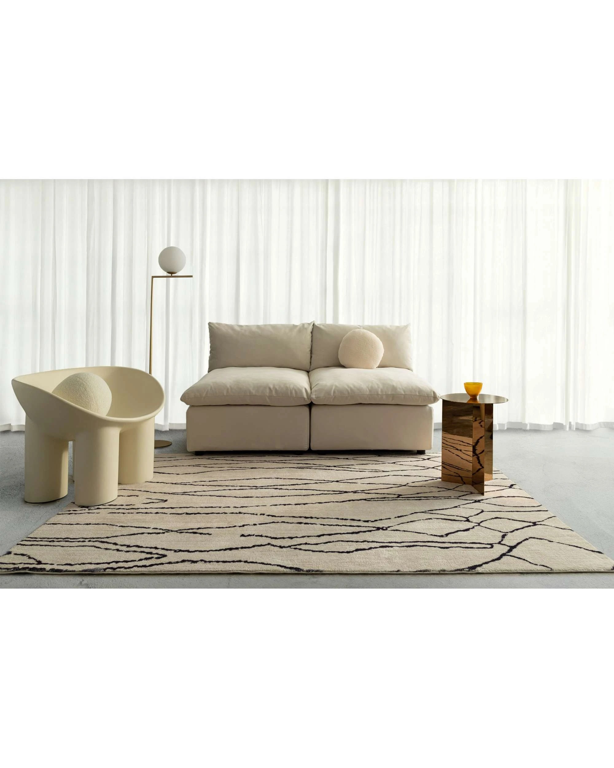 2 Loopsie Tutu Lined Washable Rug-180cm x 120cm - Beige, 2 of 6