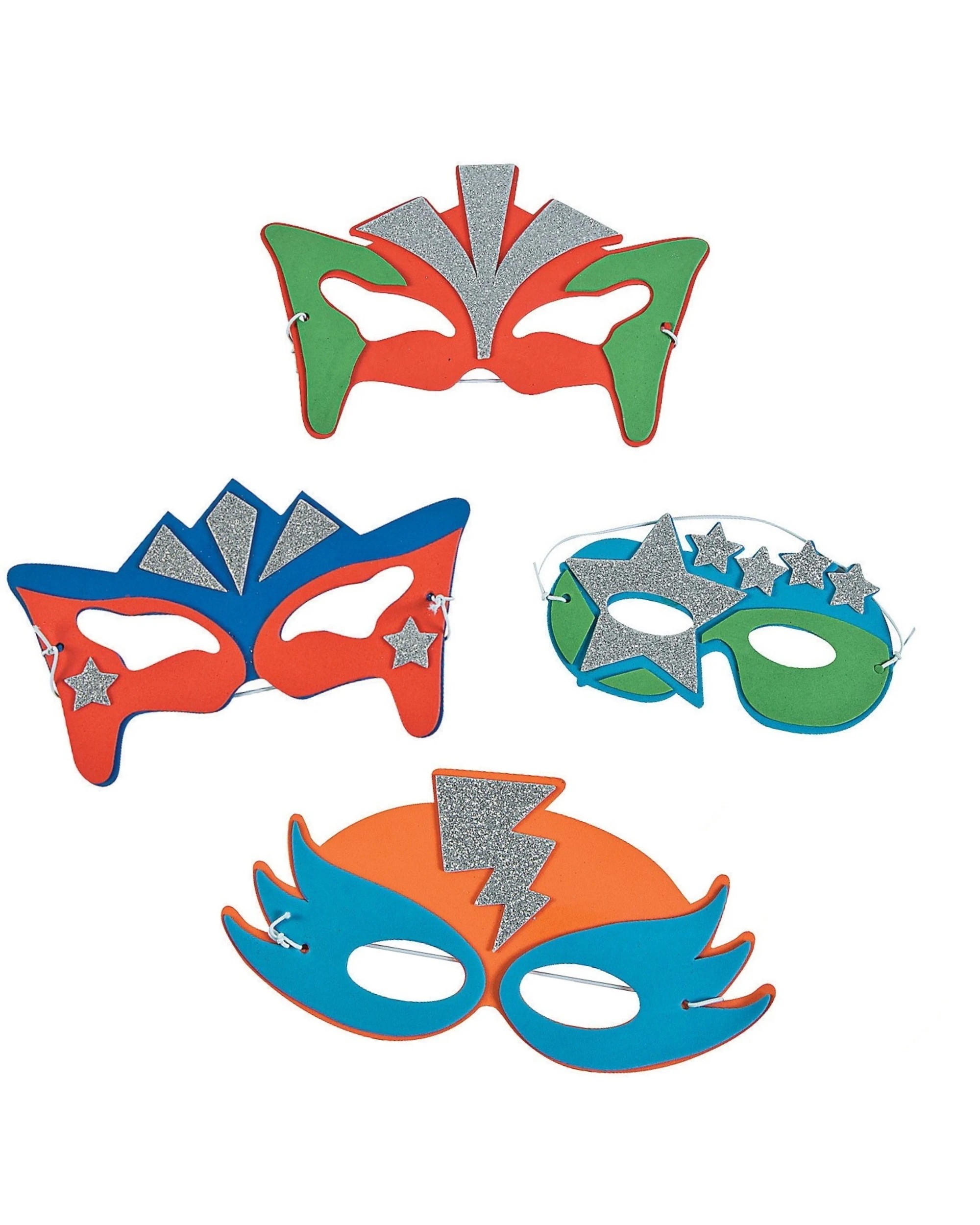 1 Partyrama Foam Superhero Masks Pack of 12, 1 of 1