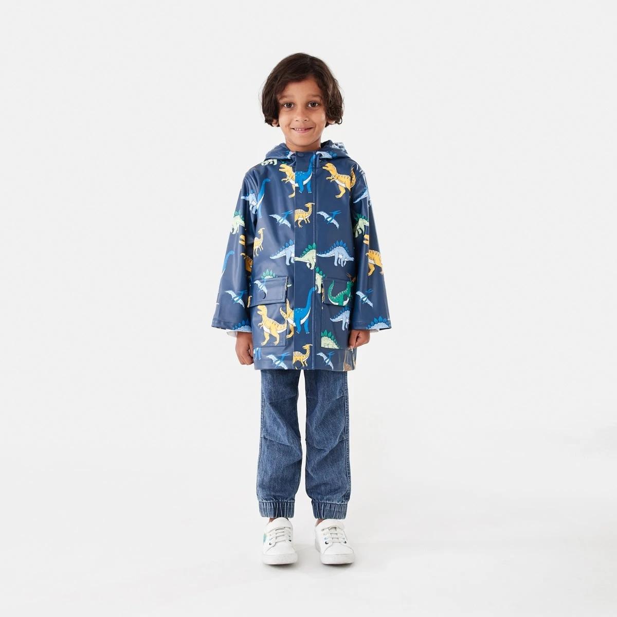 7 Printed Rain Jacket Blu Dino, 7 of 10