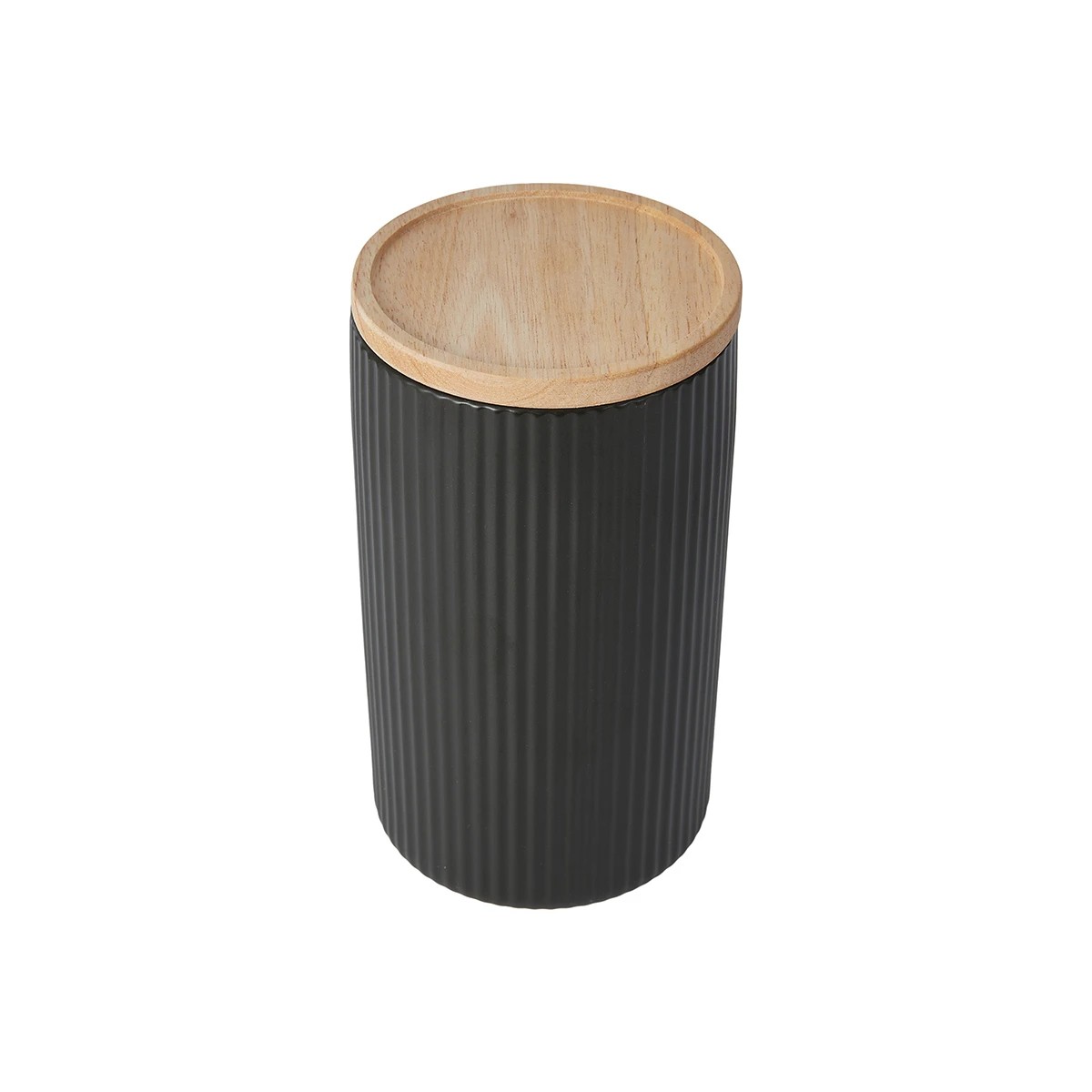 2 Large Black Ribbed Canister, 2 of 8