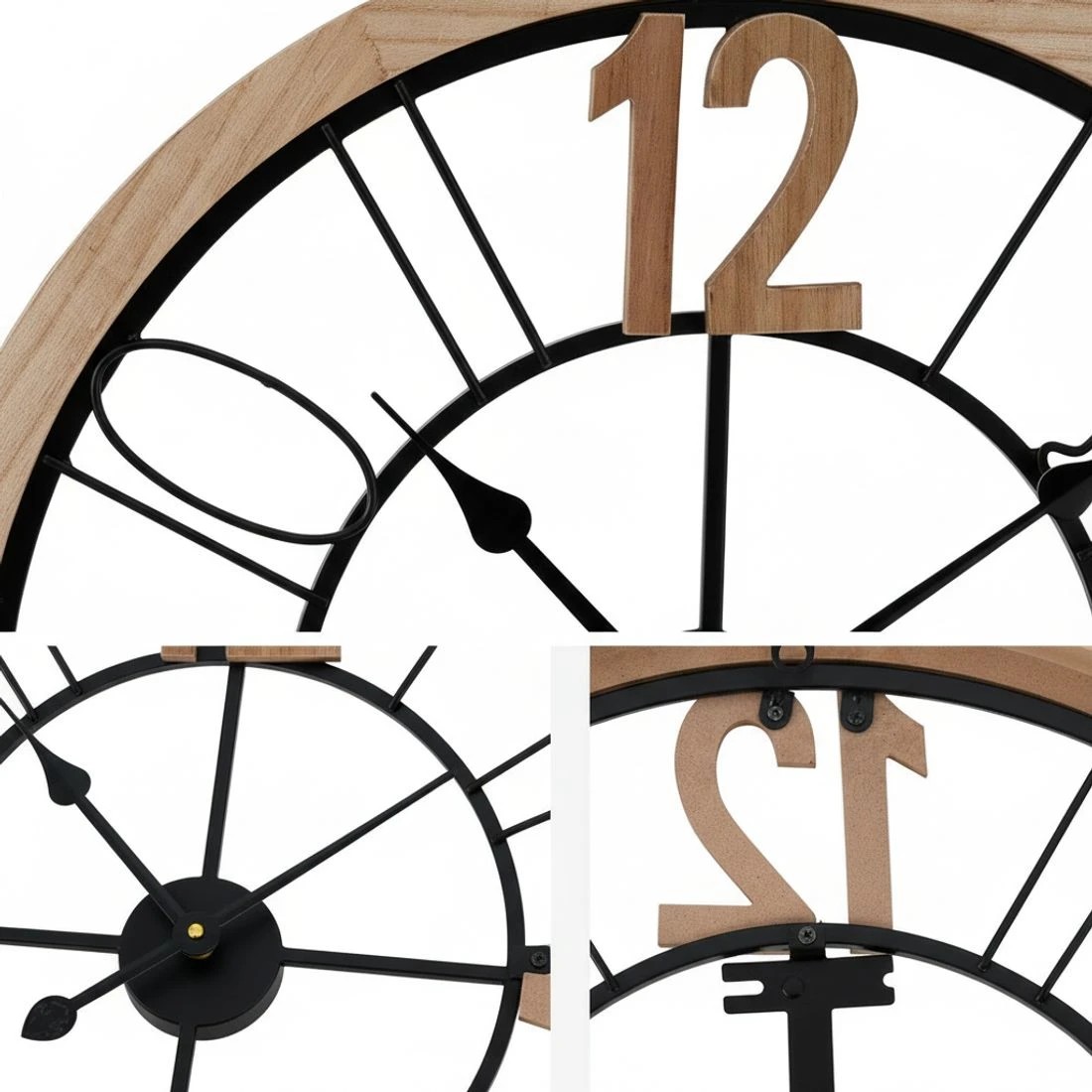 5 Artiss 60CM Wall Clock Wooden - Multi, 5 of 5