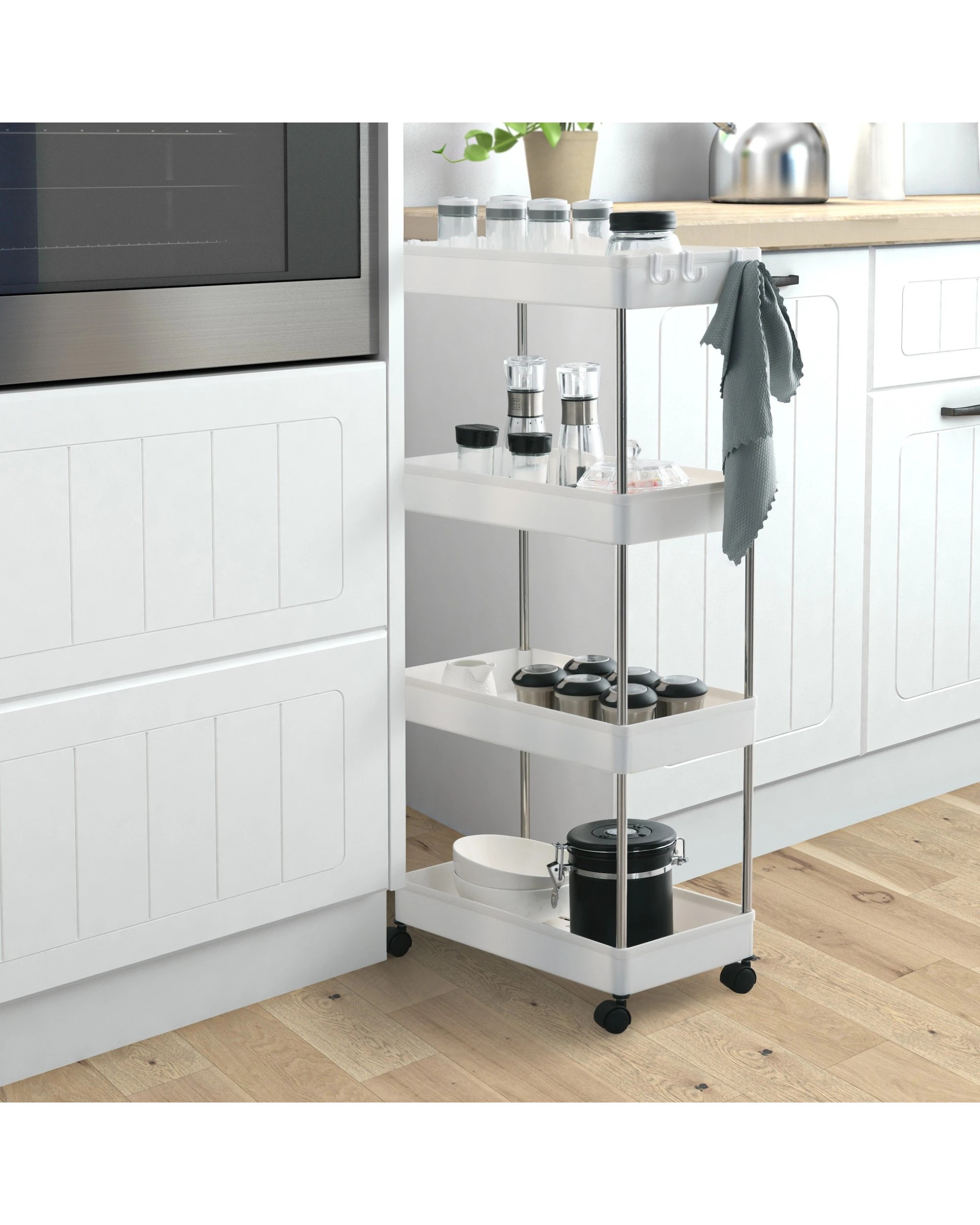 2 Sherwood Home 4 Tiers Organiser 40x22x86cm - White, 2 of 6