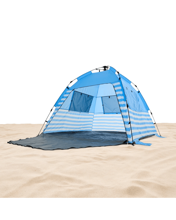 Instant Beach Tent - Blue and White