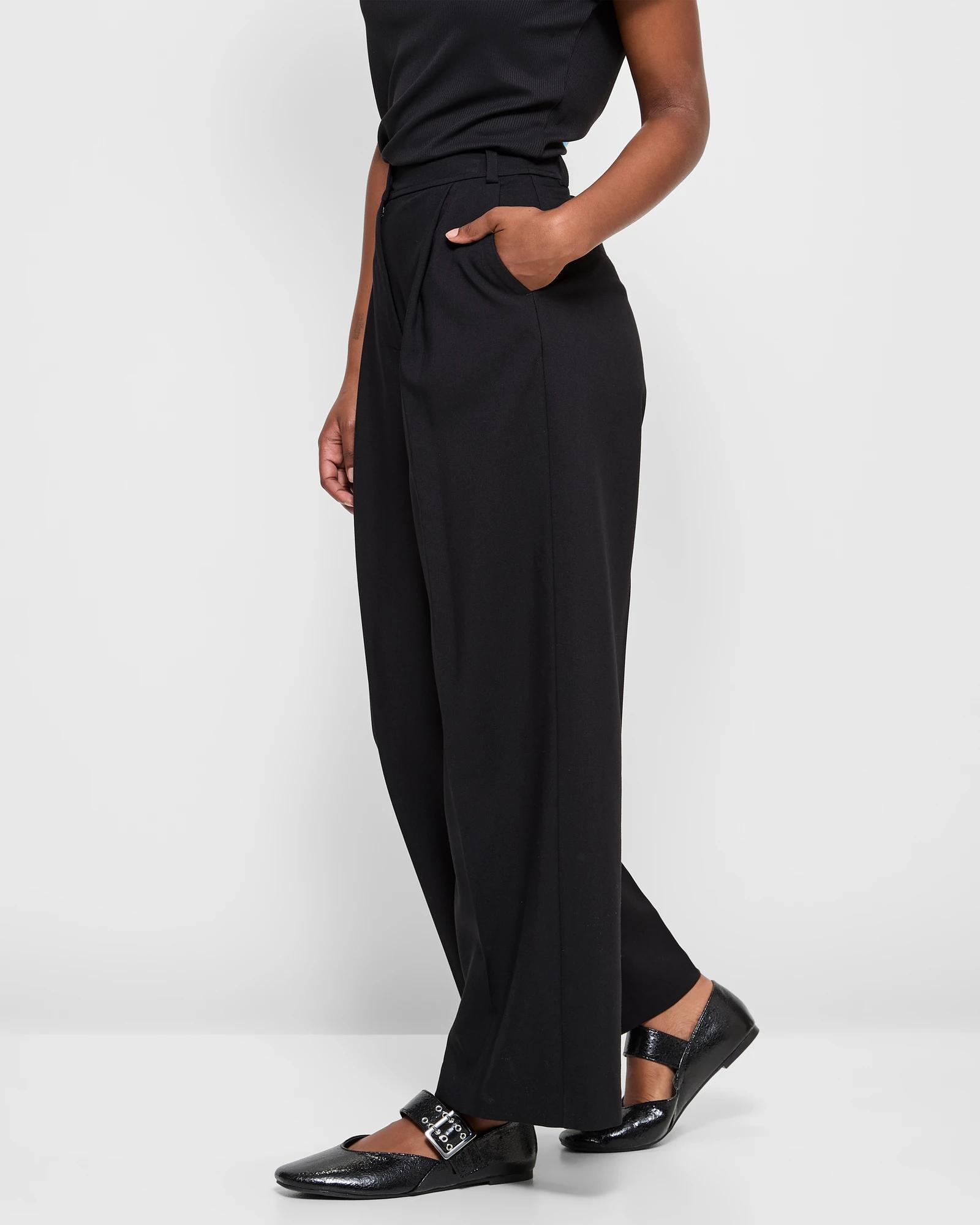 3 Target Petites Tailored Wide Leg Pants BLACK, 3 of 5