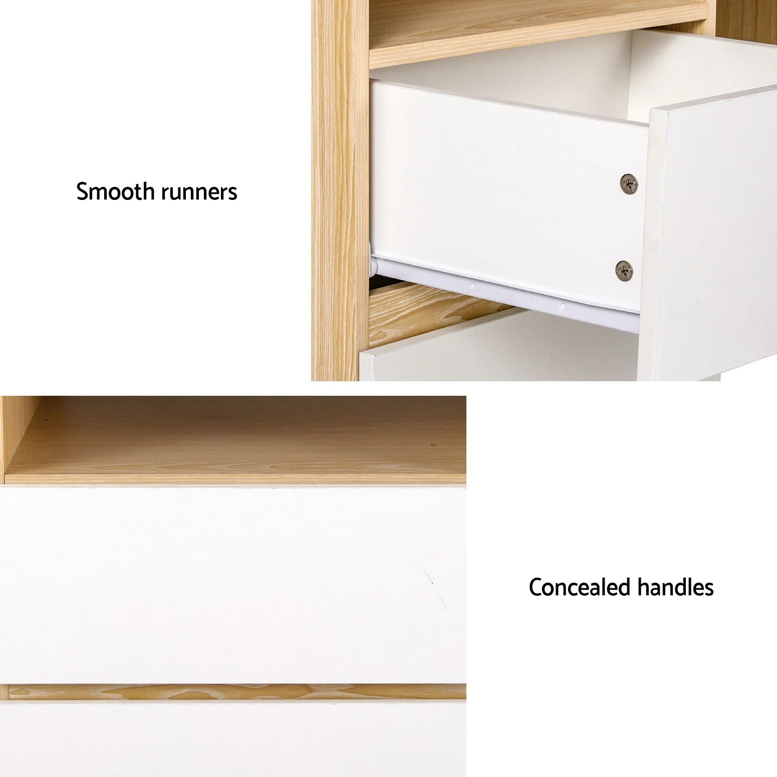 5 Artiss Computer Desk Office Study Desks Table Bookshelf Drawer - White, 5 of 5