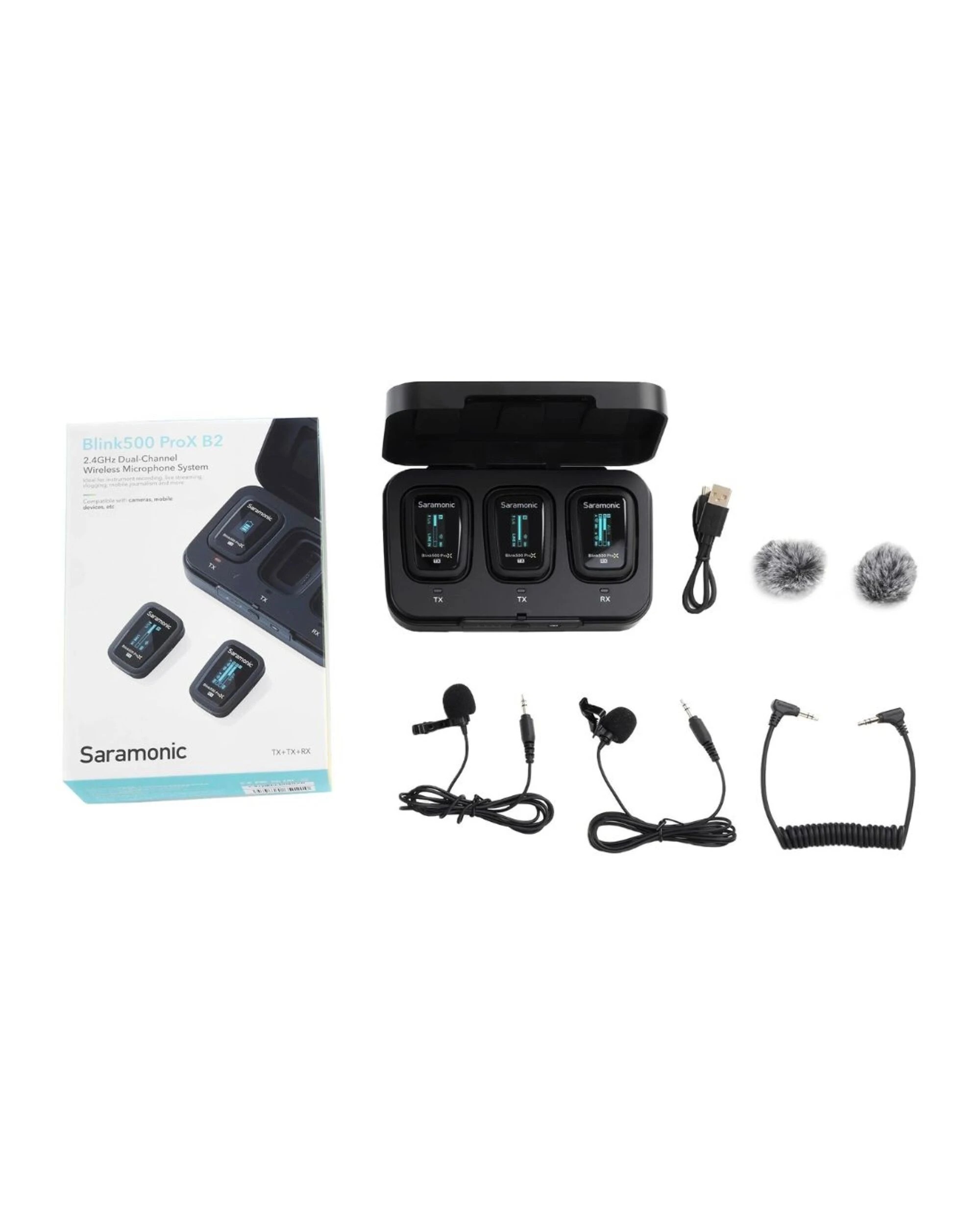 5 Saramonic Blink500 Pro X B2 Dual channel 2.4GHz Omni Lavalier Microphone System - Black, 5 of 5