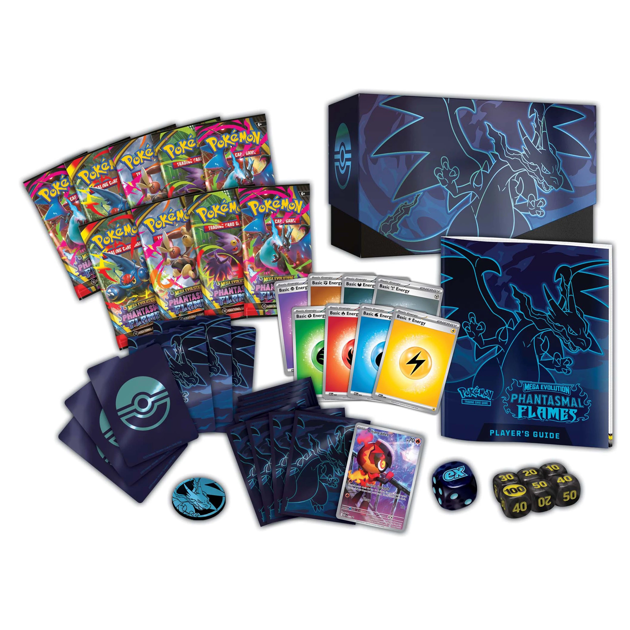 5 Pokemon Trading Card Game: Mega Evolution - Phantasmal Flames Elite Trainer Box, 5 of 6