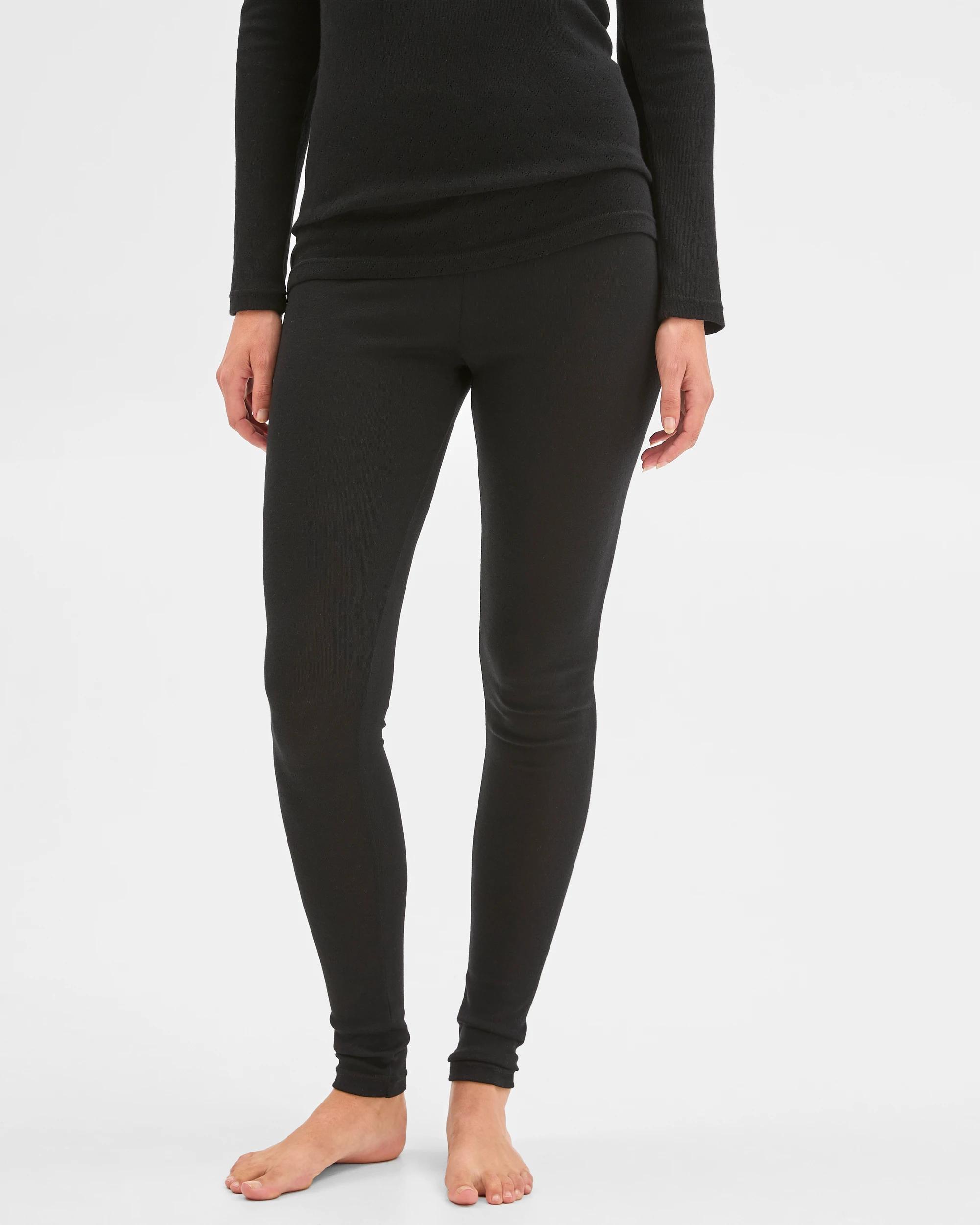 2 Target Woman Pointelle Thermal Leggings BLACK, 2 of 5