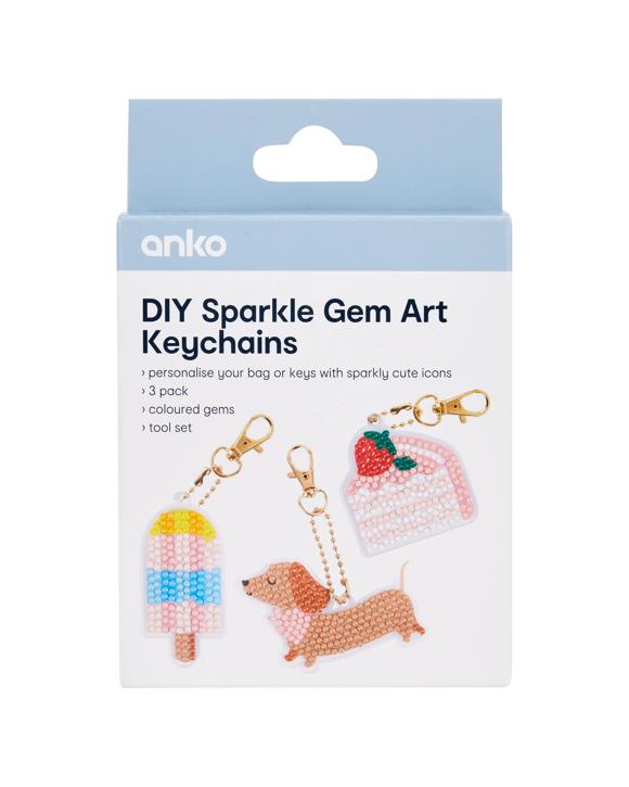 DIY Sparkle Gem Art Keychains - Dog Sweets