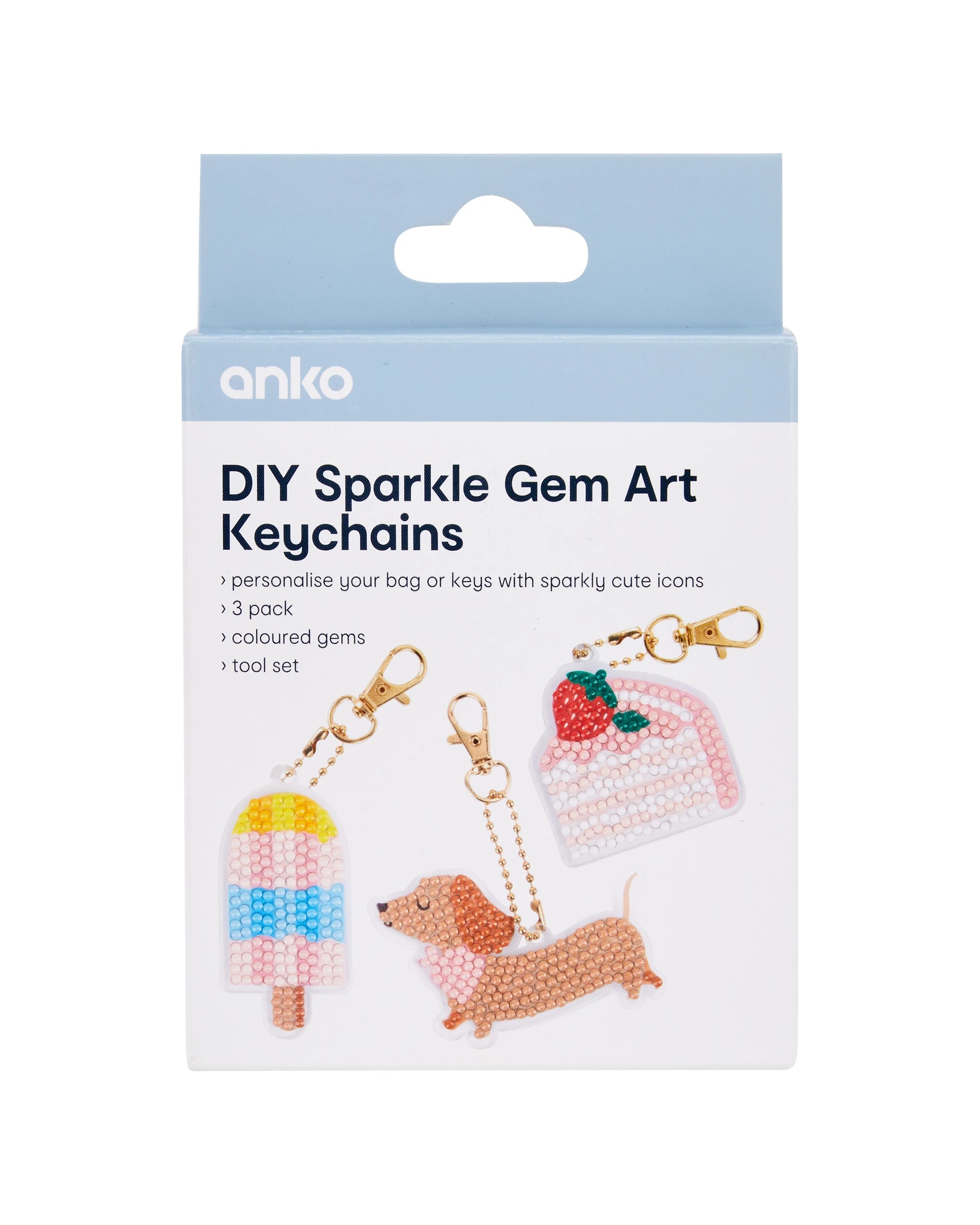 1 DIY Sparkle Gem Art Keychains - Dog Sweets, 1 of 3