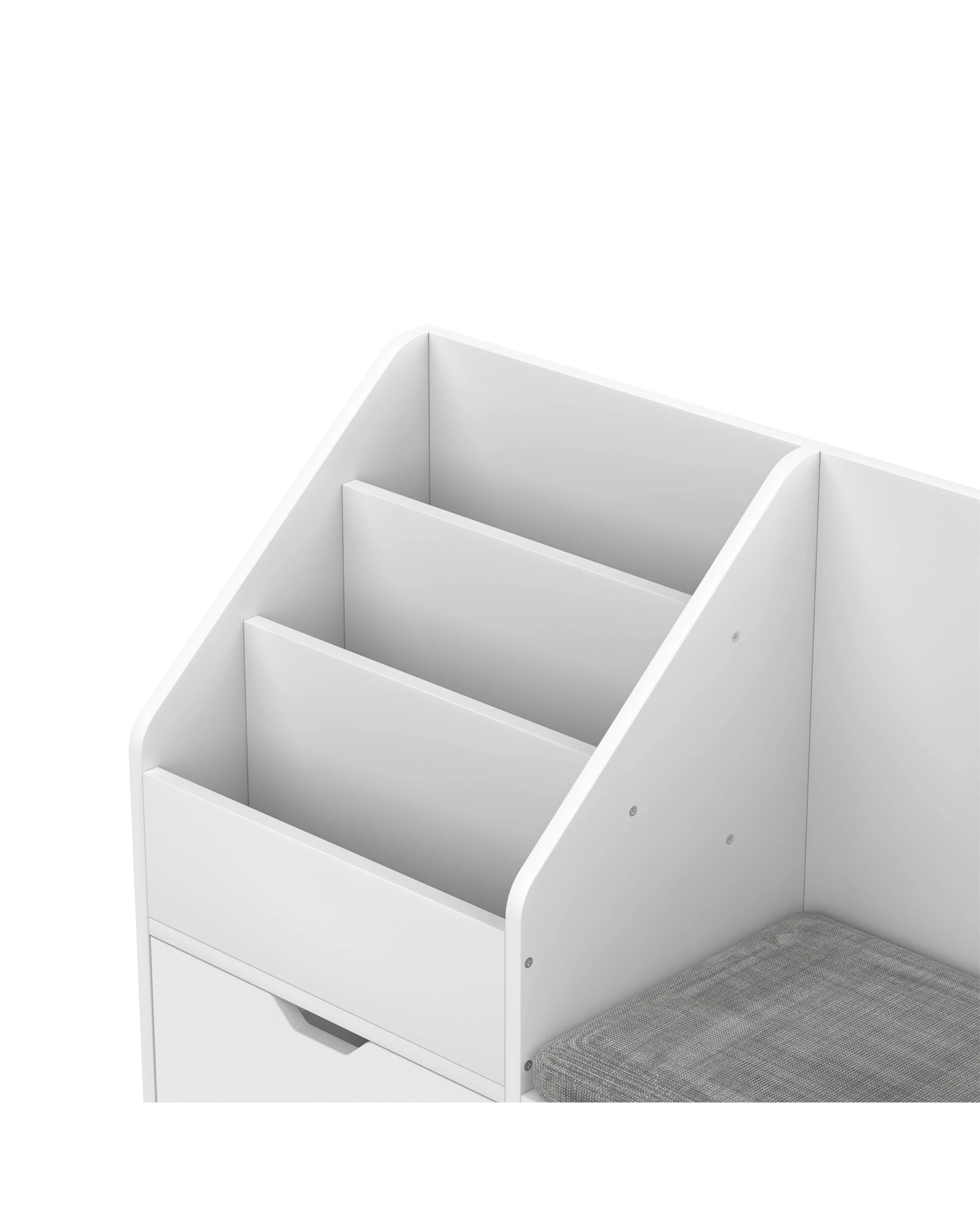 7 4-in-1 Kids Bookcase w/ Reading Nook Standing Toys and Books Storage Organiser Toy Chest, 7 of 10