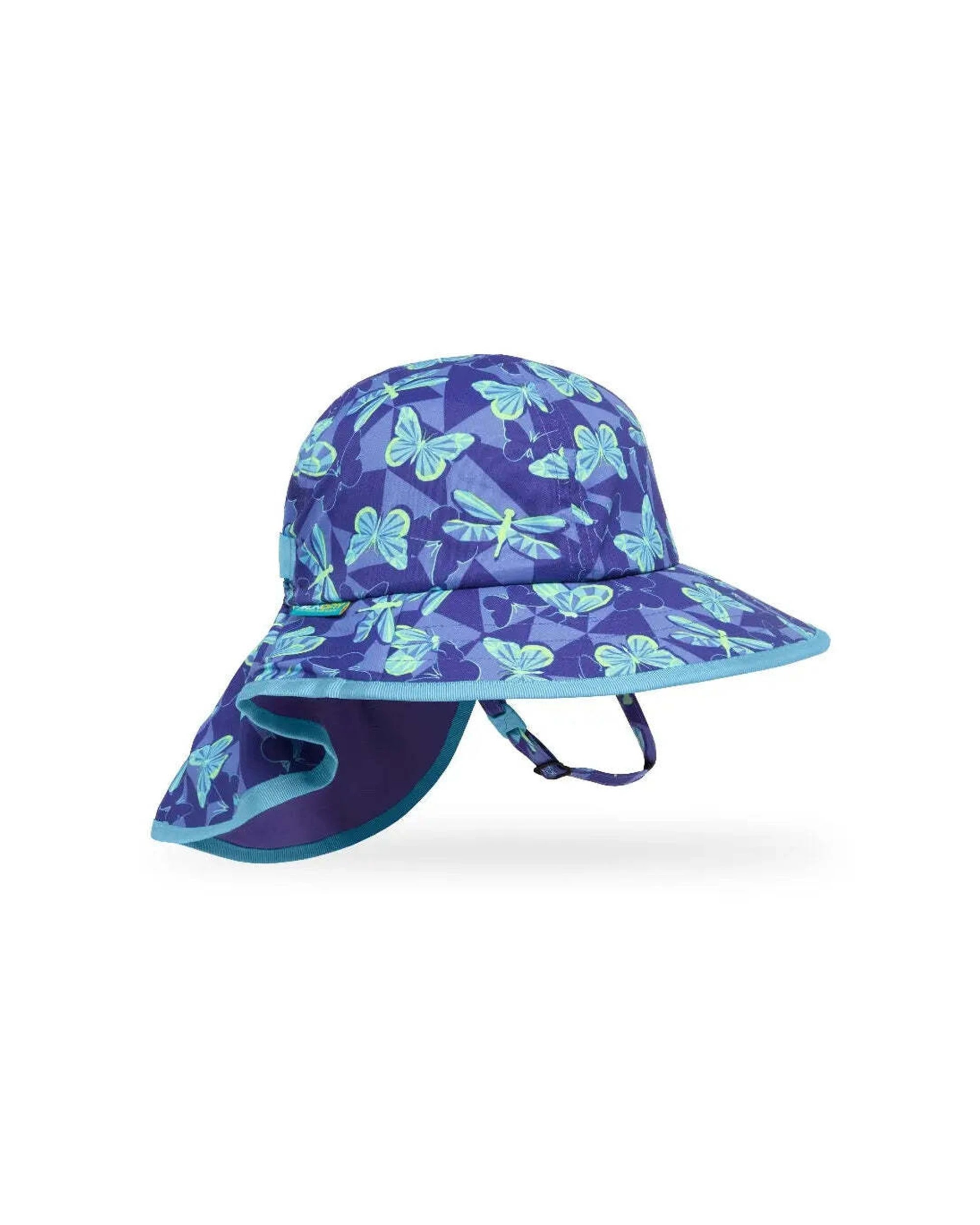 1 Sunday Afternoons Kids Play Hat Baby 6-24 Months UPF 50+ Protection Neck Veil Butterfly Dream - Blue, 1 of 1