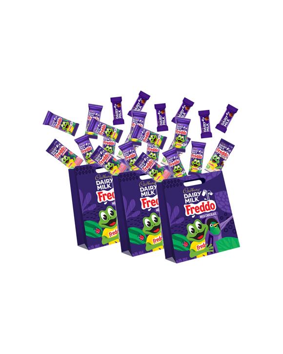 Cadbury 3PK Freddo Frog Variety Milk Chocolate Showbag With Freddo Sweet Treats - Multi