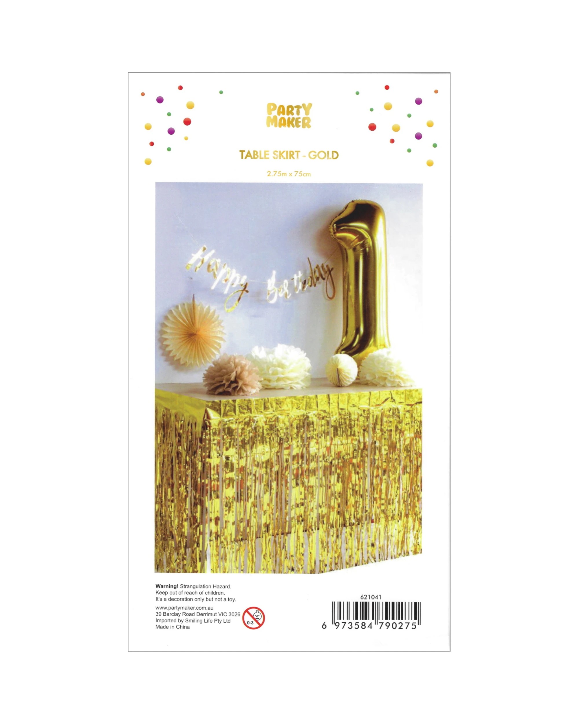 2 Partyrama Metallic Gold Table Skirt - Gold, 2 of 2