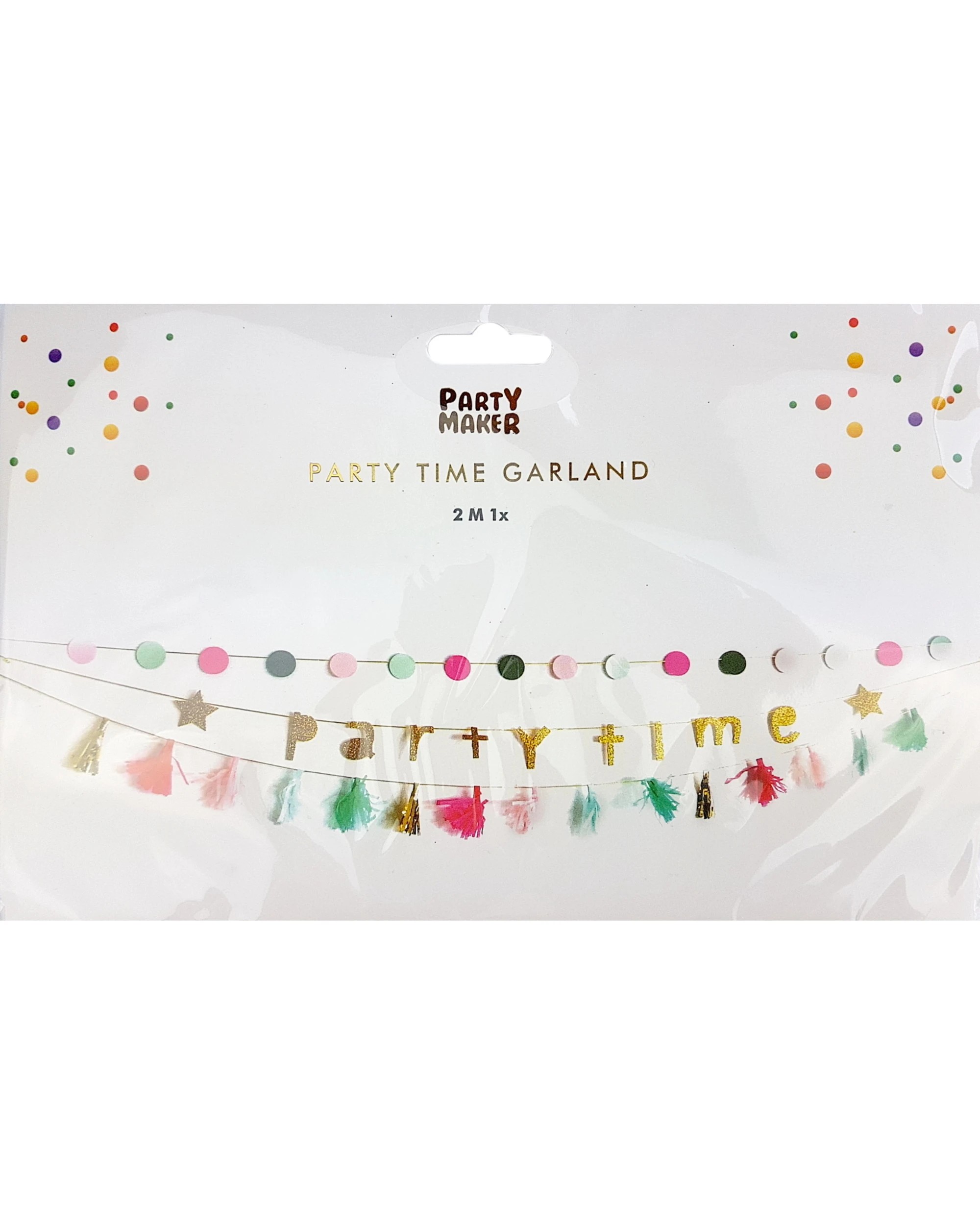 2 Party Maker Party Time, Spot & Tassel Garland Banner - Multi, 2 of 2