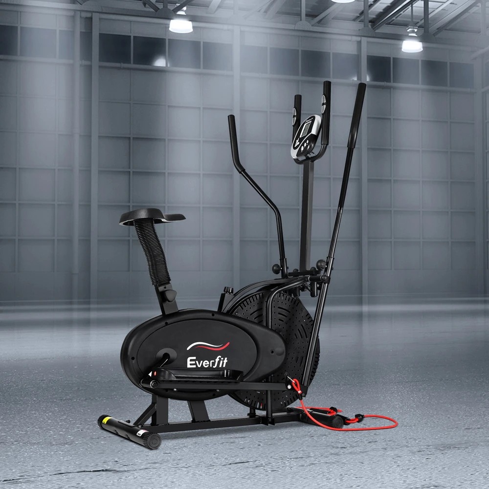 4 Everfit Exercise Bike 5 in 1 Elliptical Cross Trainer Home Gym Indoor - Black, 4 of 7