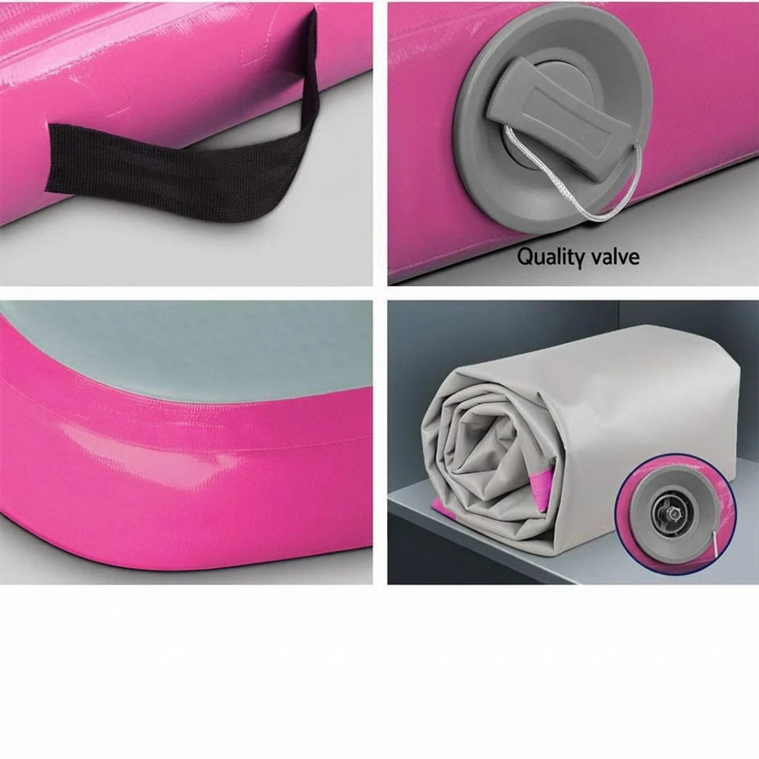 7 Everfit 3M Air Track Gymnastics Tumbling Exercise Yoga Mat Inflatable - Pink, 7 of 9