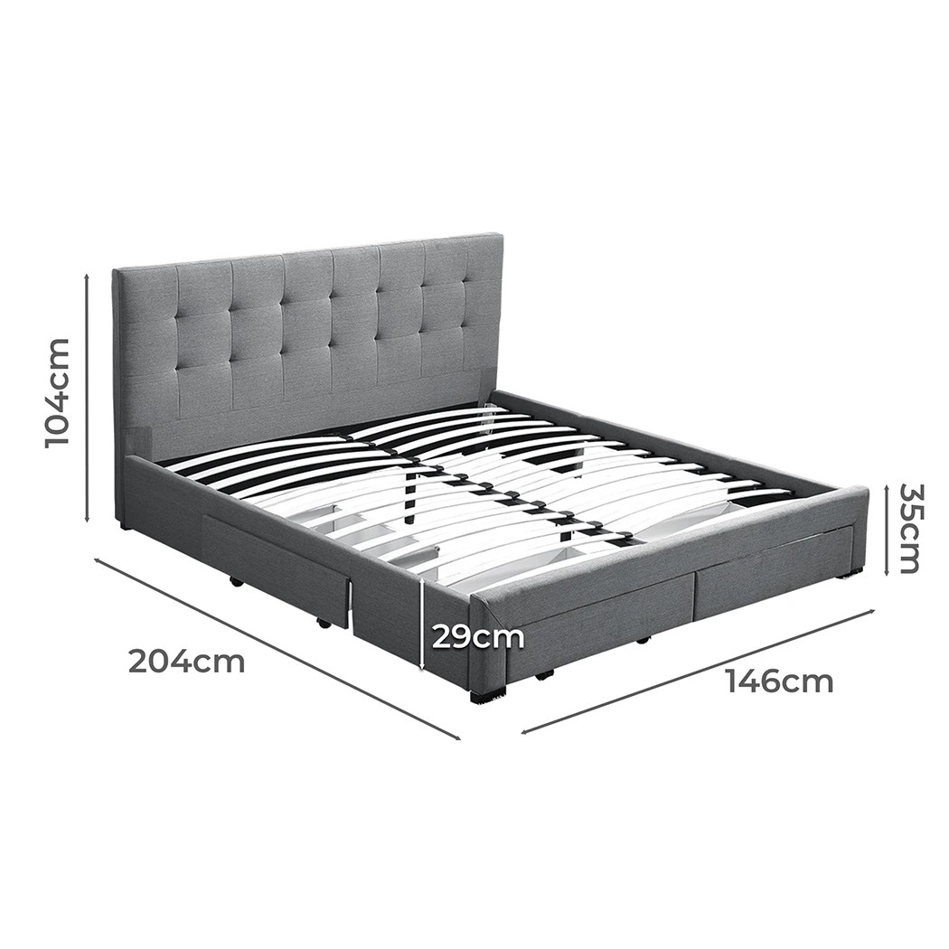 3 Levede Double Grey Storage Bed Frame, 3 of 8