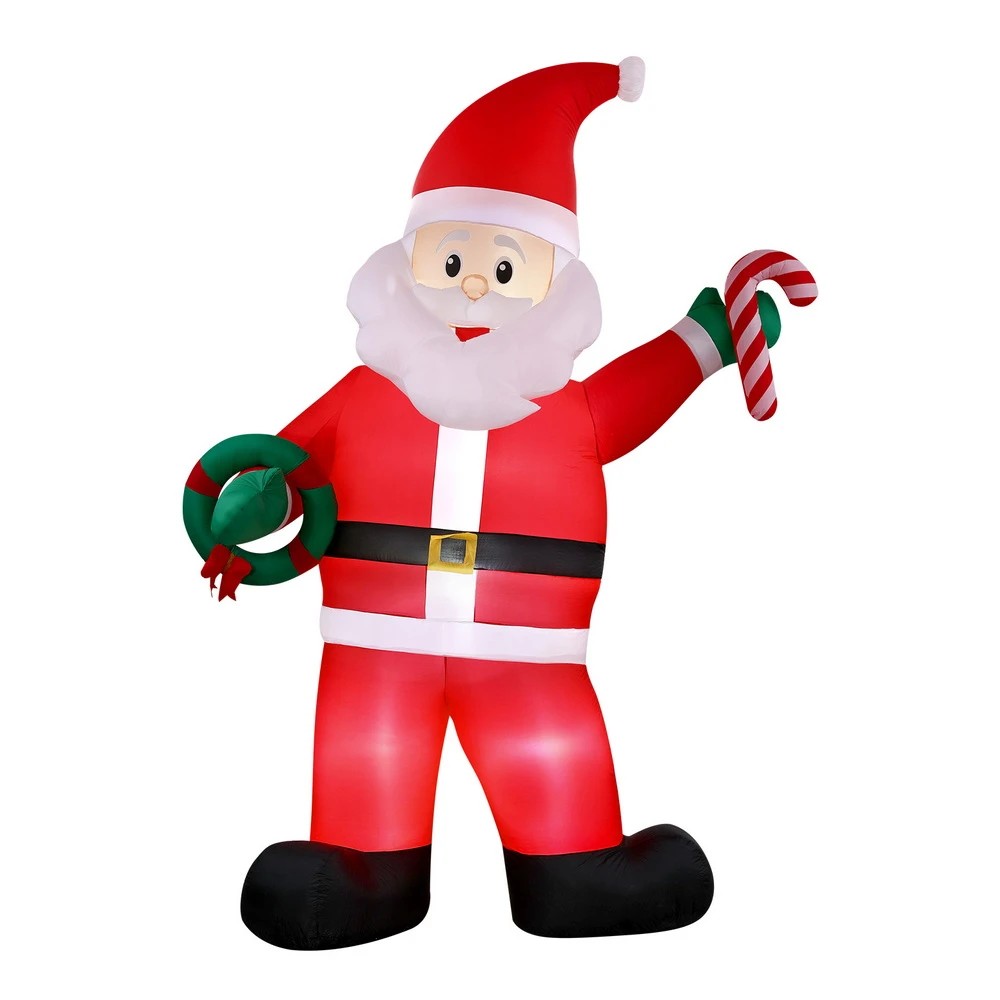 1 Jingle Jollys Christmas Inflatable Giant Santa 3.8M Height LED Illuminated Decorations - Multi, 1 of 7