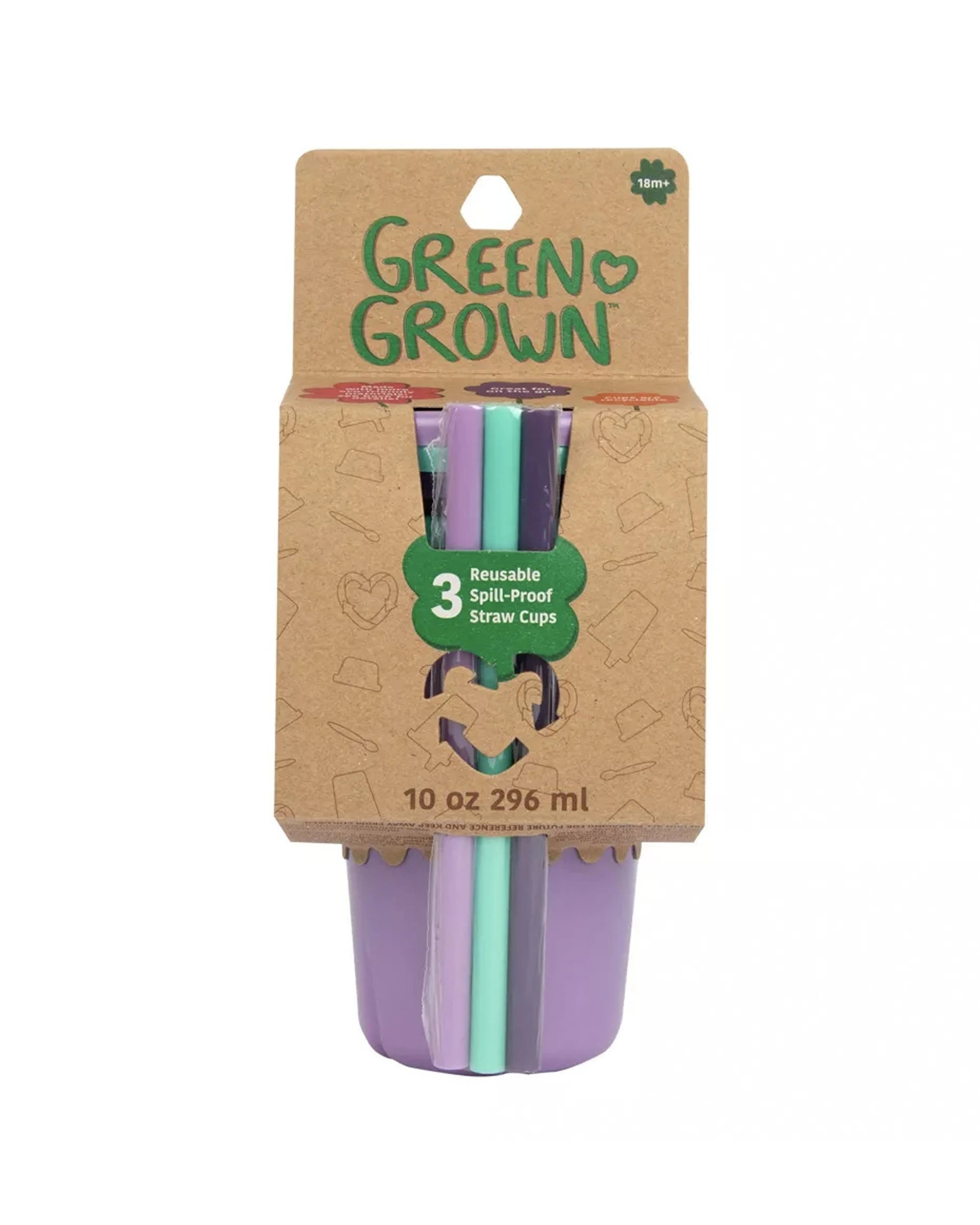 6 Green Grown 2x 3pc Straw Cups Nursery Kids Drinking Sippy Cups 296ml - Multi, 6 of 7