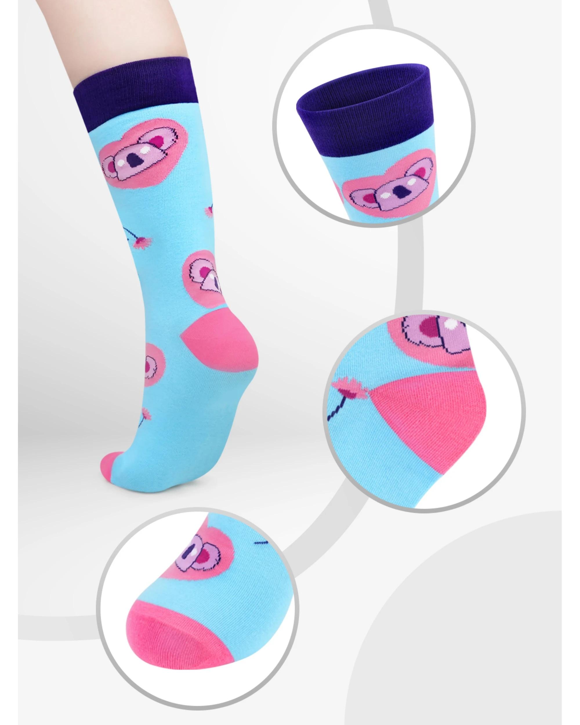 2 Advwin Small 2-Pair Unisex Colorful Funky Socks Floral Pattern ANIMAL PATTERN, 2 of 5