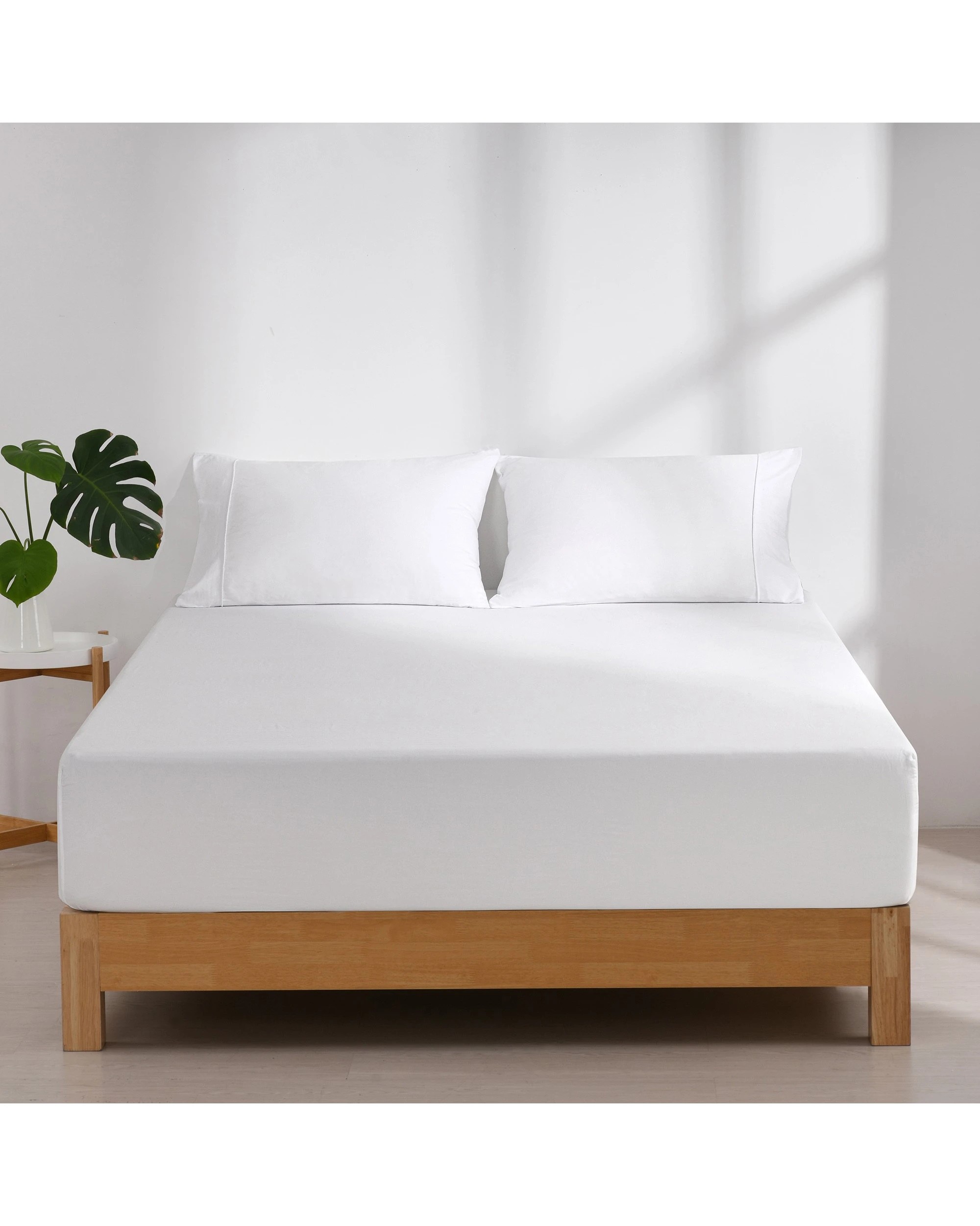 1 Dreamaker Superfine Washed Microfibre Combo Fitted Sheet Set - King Bed - White, 1 of 8