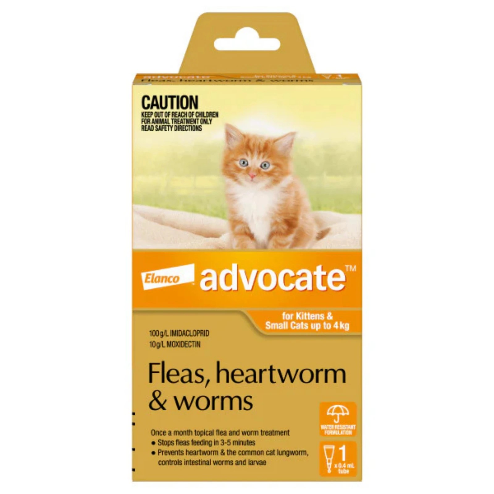 1 Advocate For Cats Flea And Worming Spot-on Up To 4kg - 6 Pack, 1 of 2