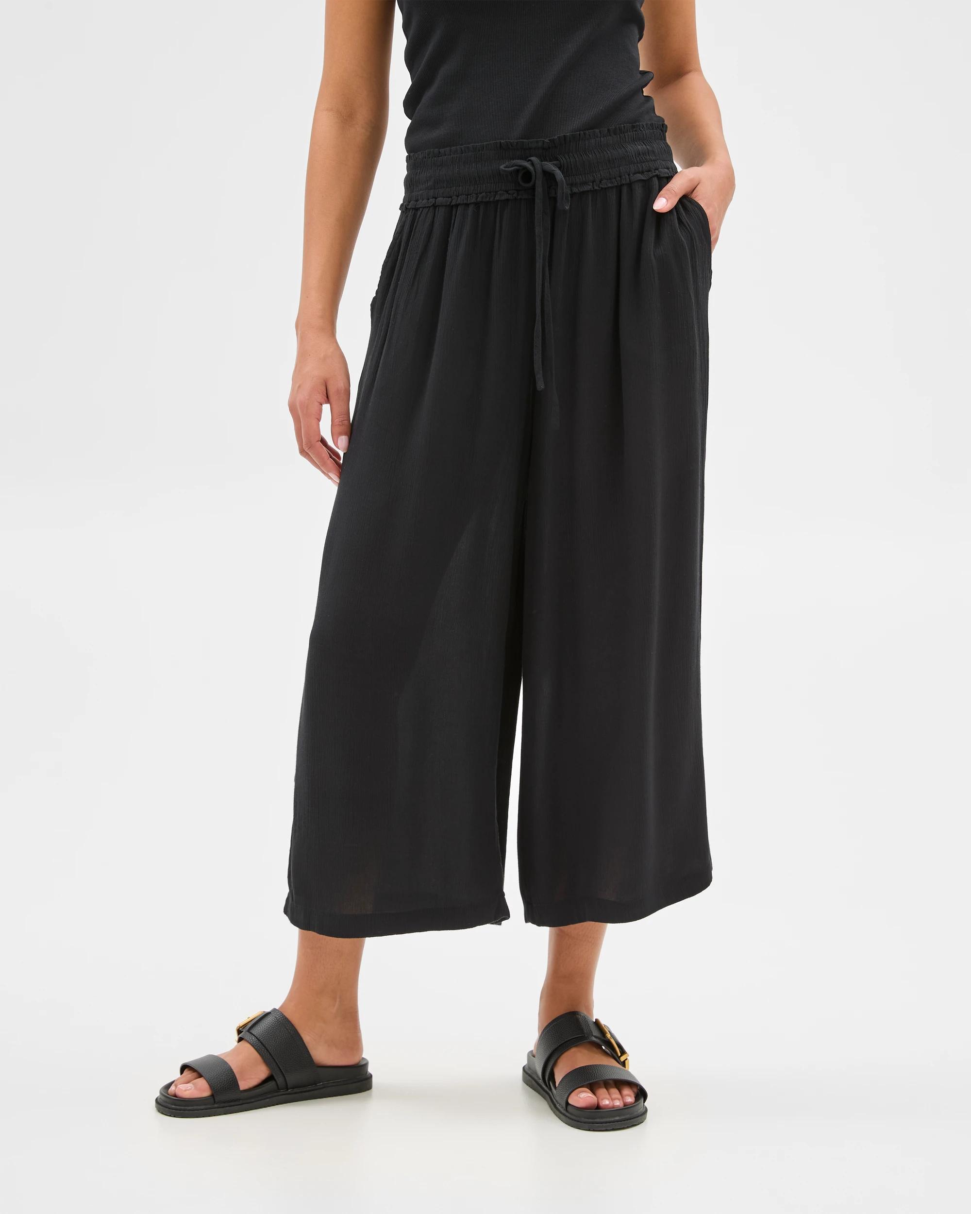 6 Target Resort Crinkle Culotte Pants BLACK, 6 of 6