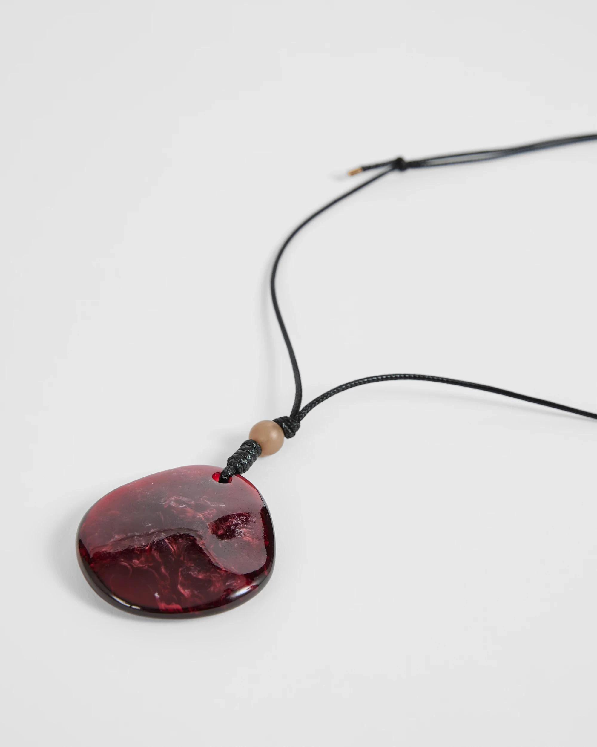 2 Target Woman Bead Statement Pendant Necklace BORDEAUX, 2 of 2
